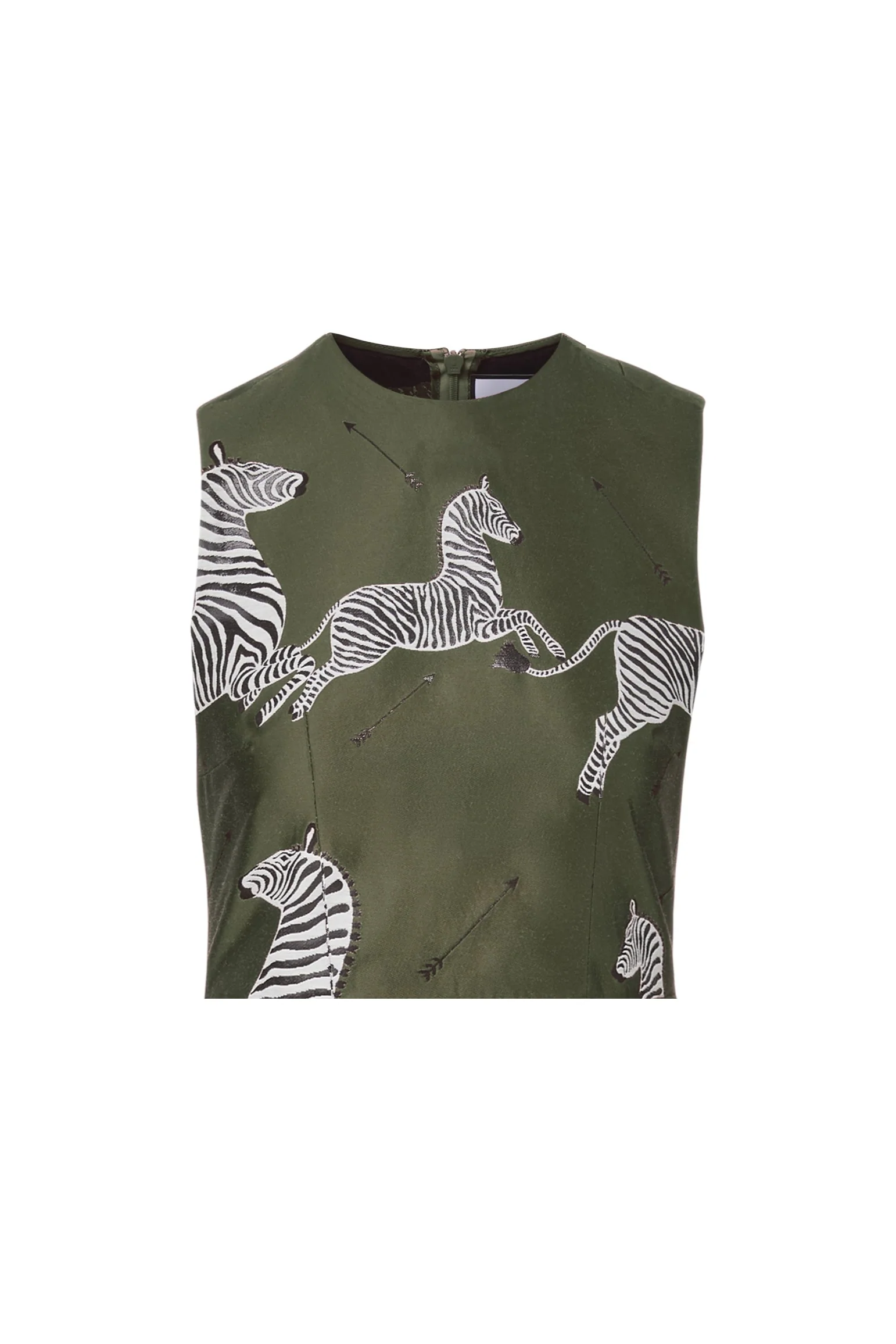 Ali Top in Olive Jumping Zebra Jacquard - Image 2