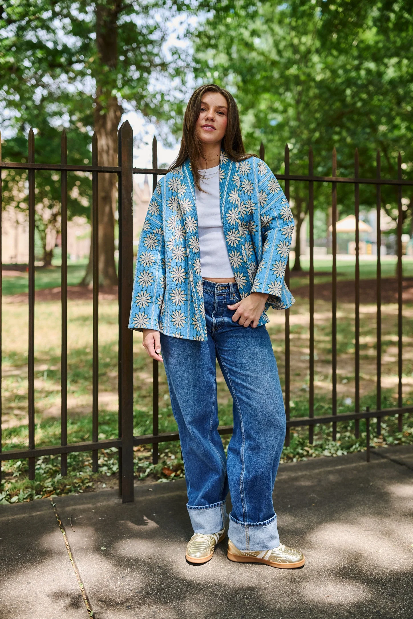 Allison Reversible Quilted Jacket - Blue Daisy - Image 18