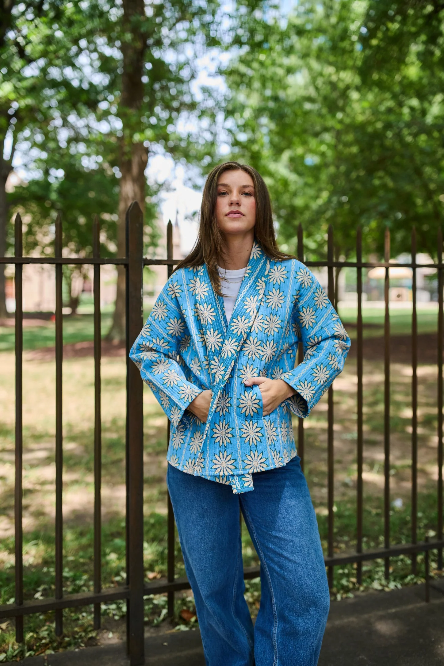Allison Reversible Quilted Jacket - Blue Daisy - Image 20