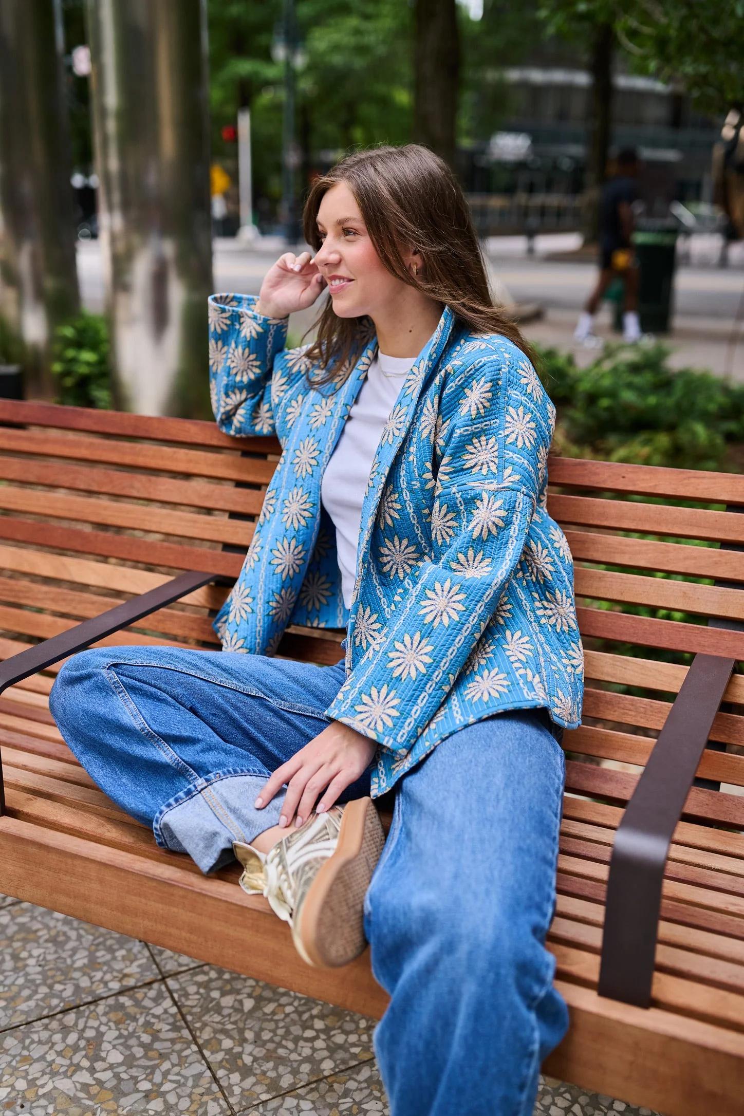Allison Reversible Quilted Jacket - Blue Daisy - Image 26