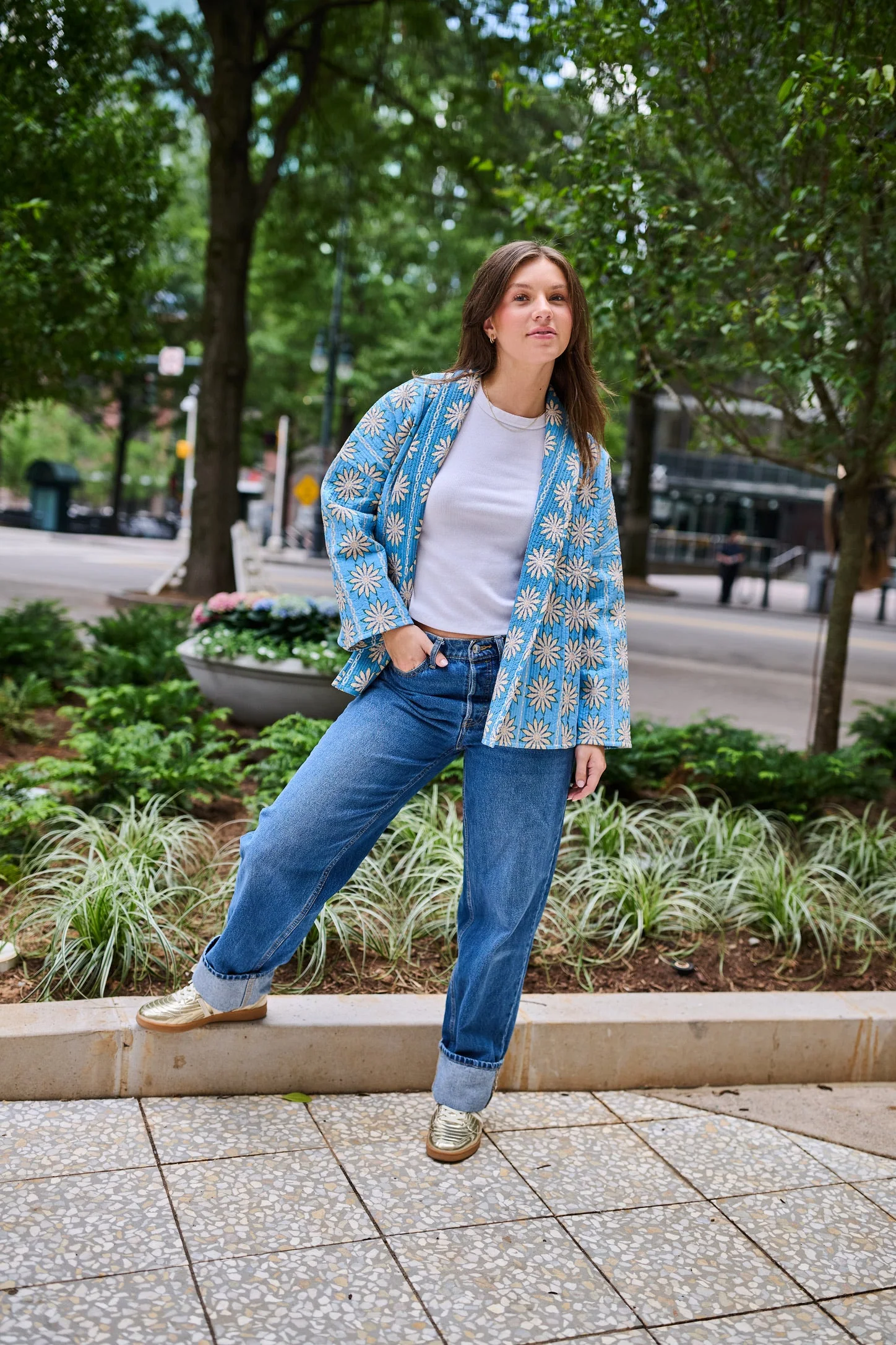 Allison Reversible Quilted Jacket - Blue Daisy - Image 29