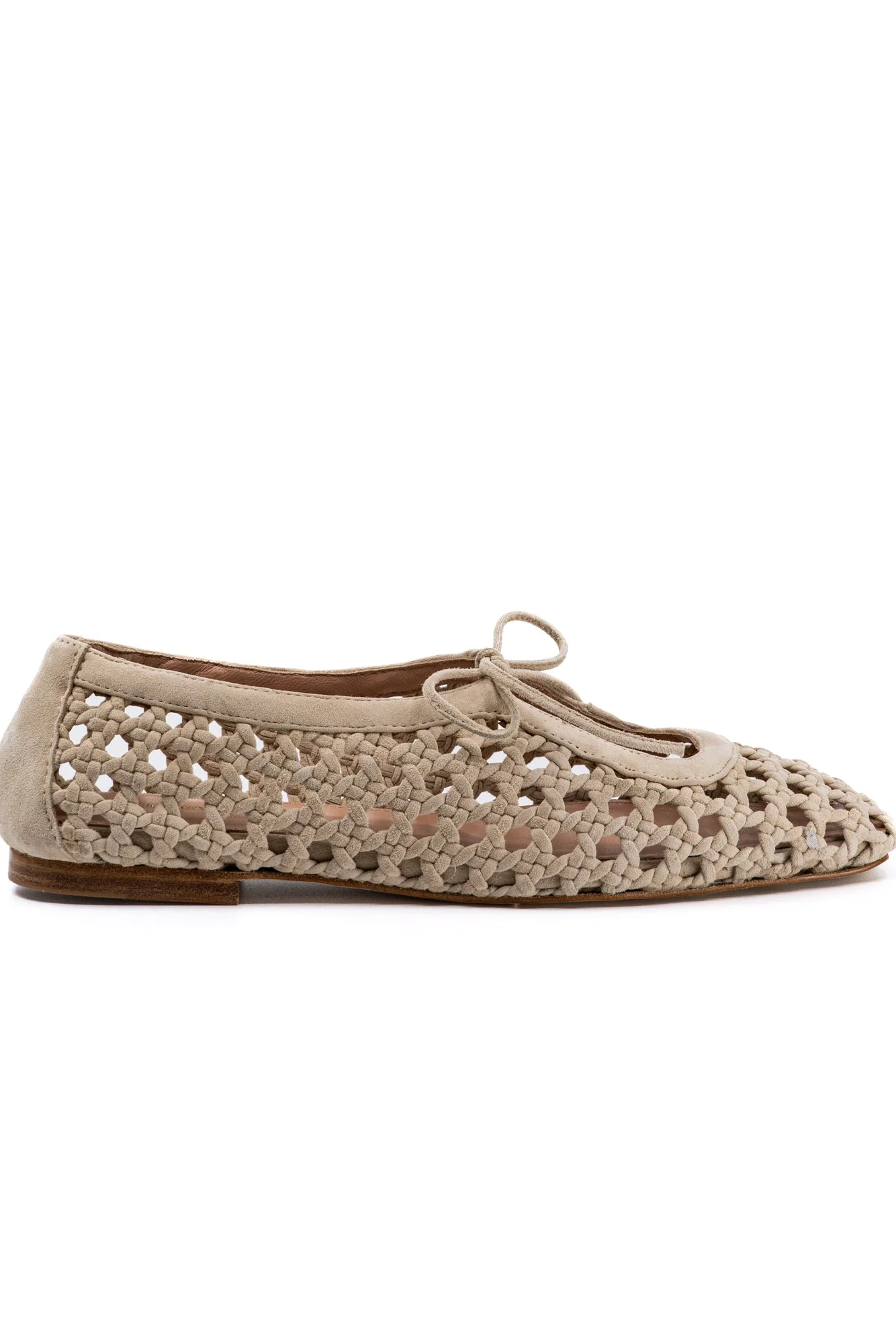 Amelia Beige Woven Suede