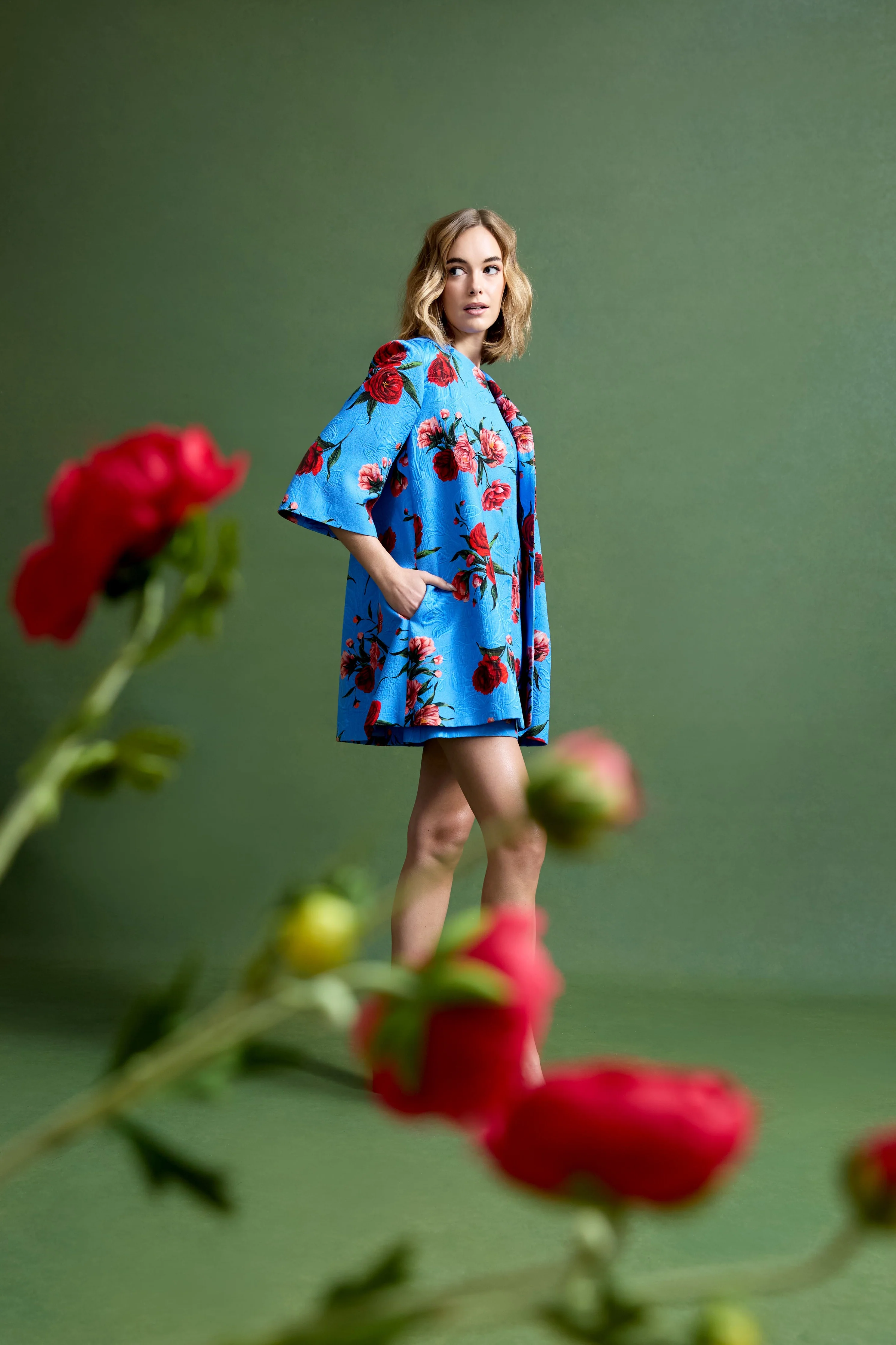 Audrey Coat in Chelsea Rose Brocade - Image 4
