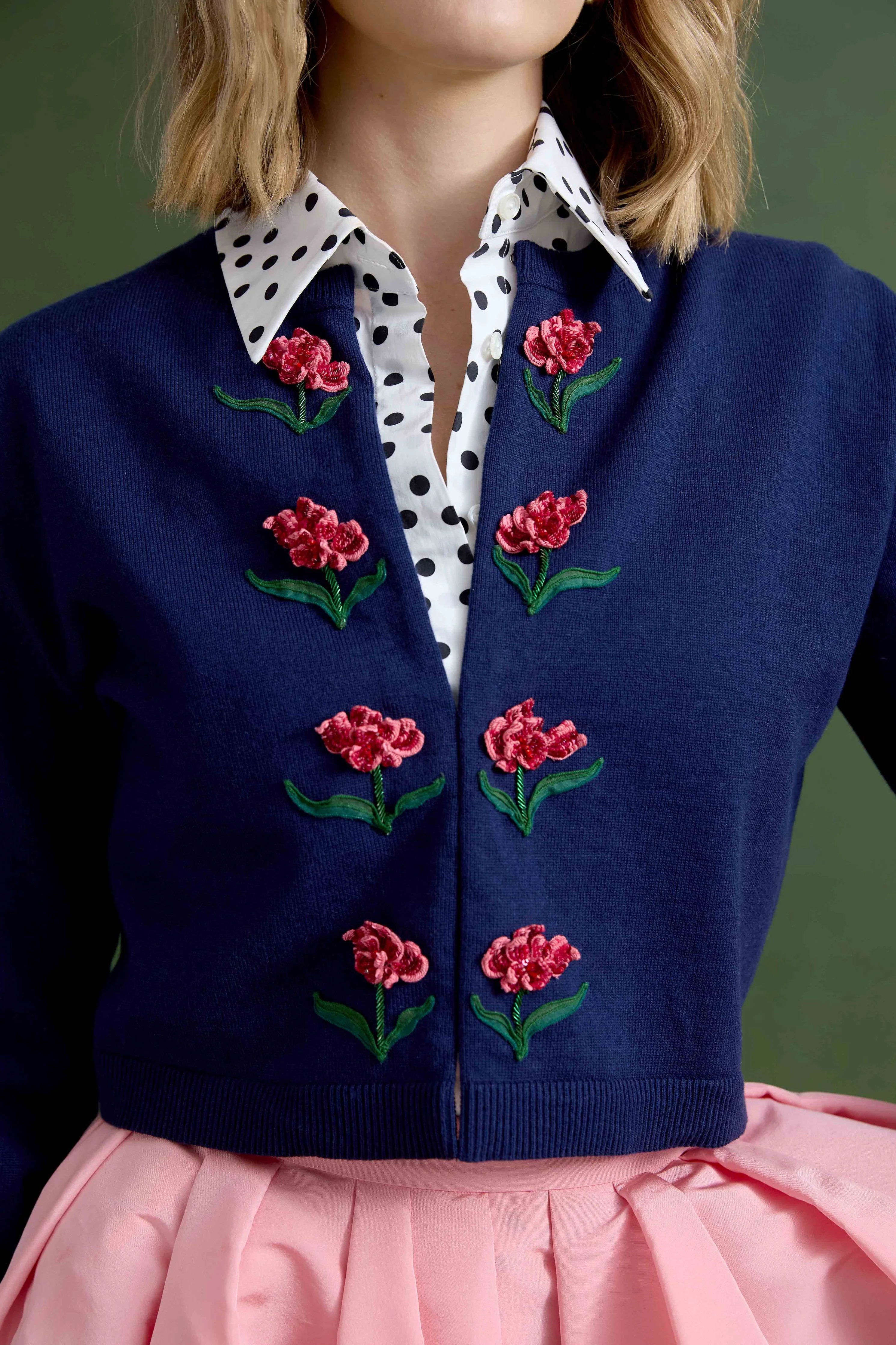 Bailey Knit Jacket With Chelsea Rose Embellishment - Image 3
