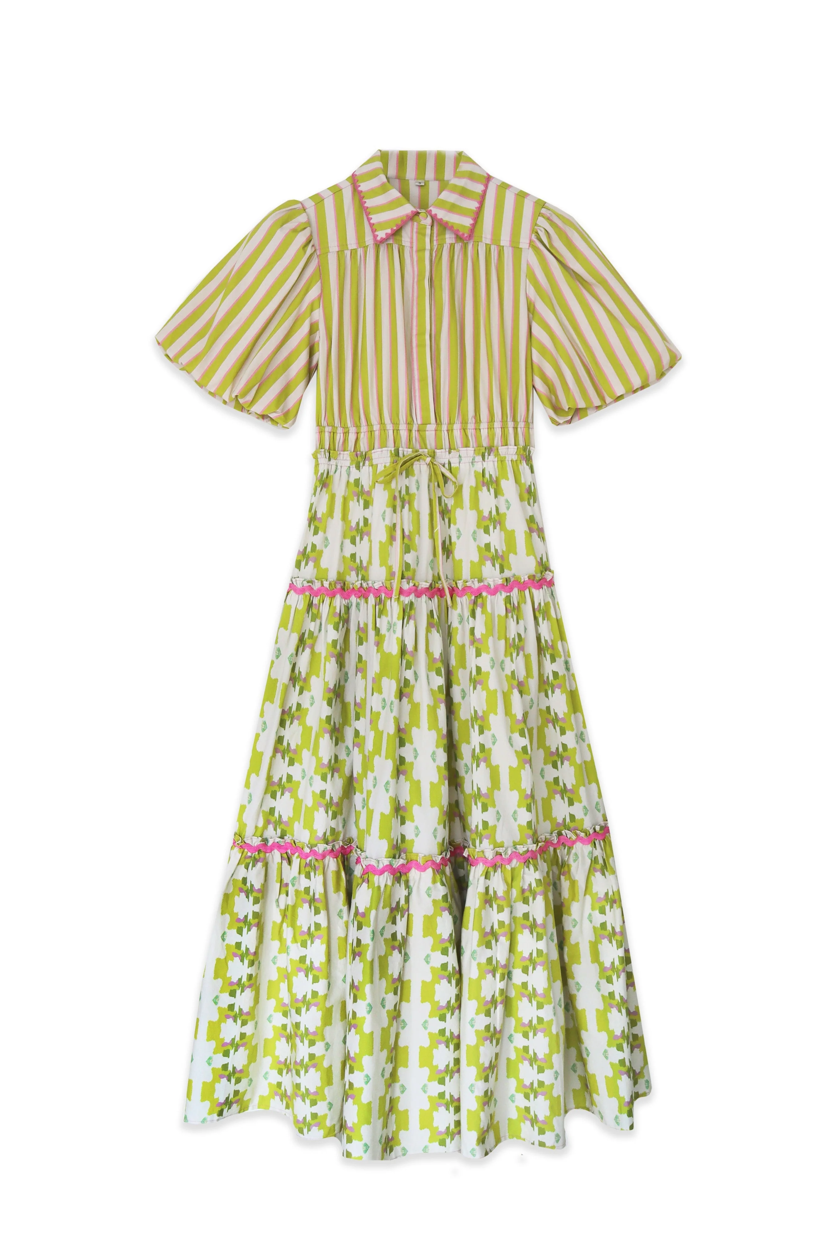 Banyan Puff Sleeve Dress - Lime & Vine - Image 2