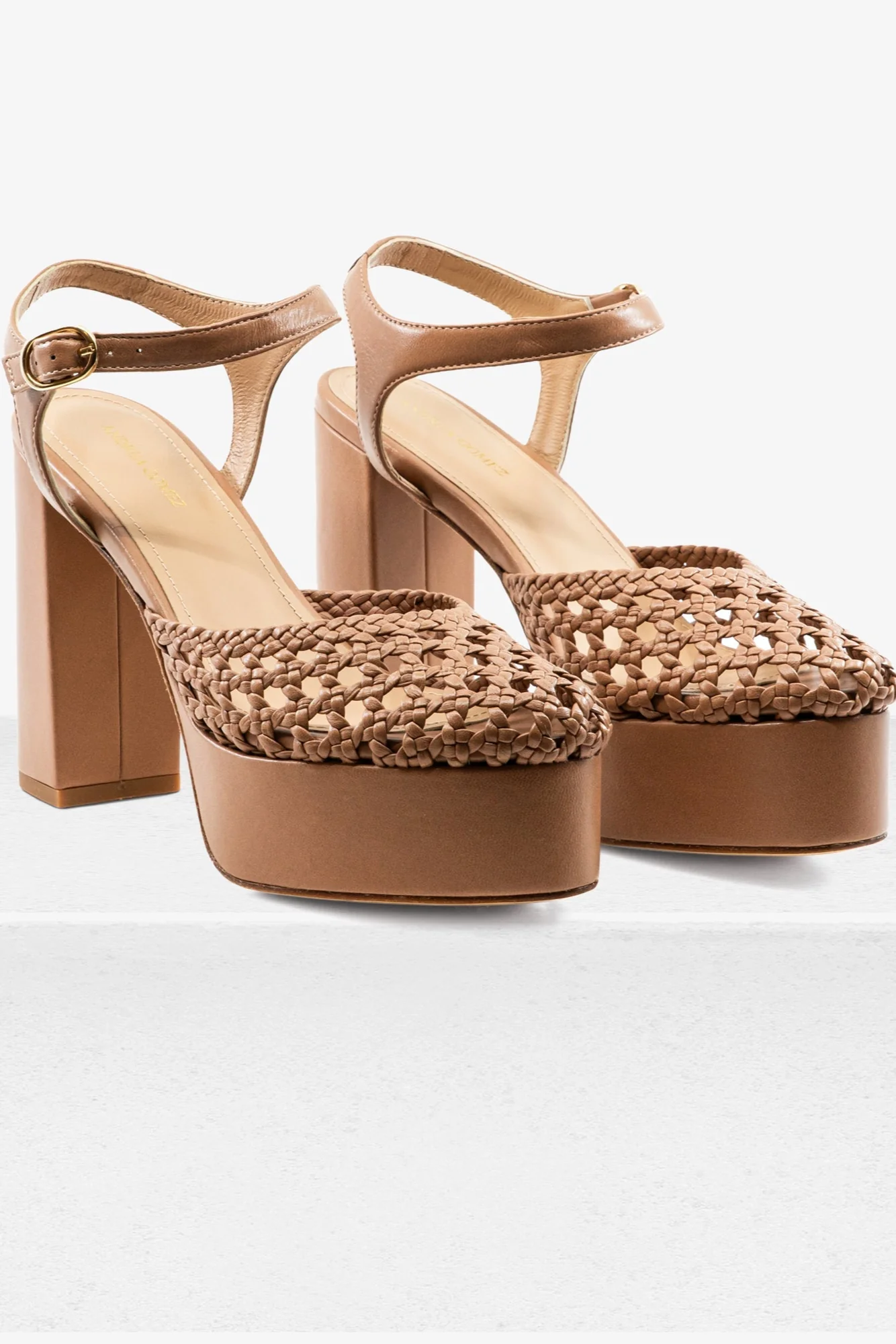 Beatriz Taupe Leather Platform - Image 2