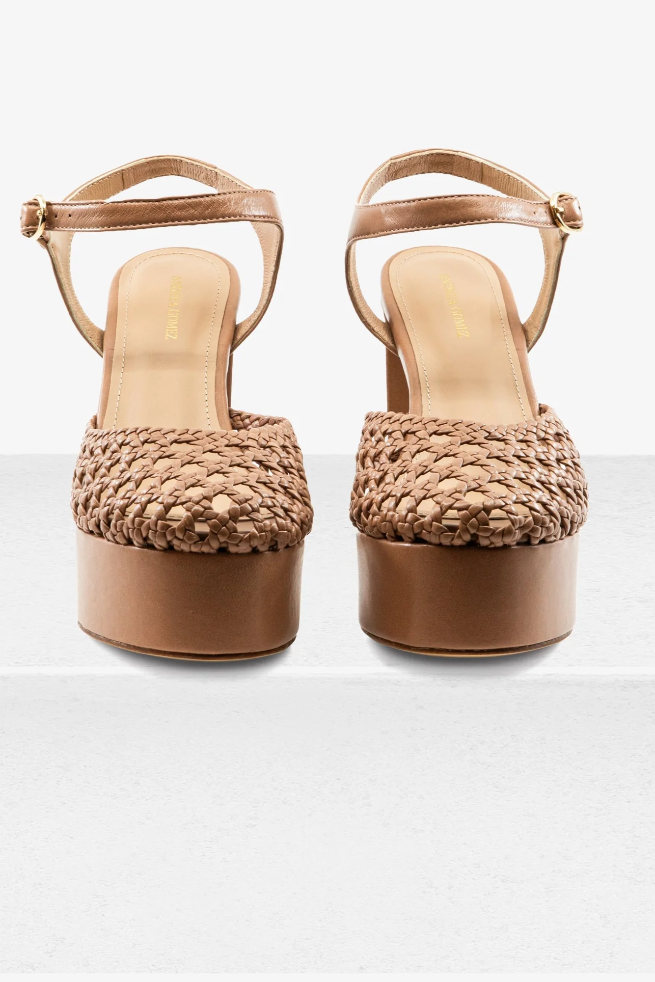 Beatriz Taupe Leather Platform - Image 3