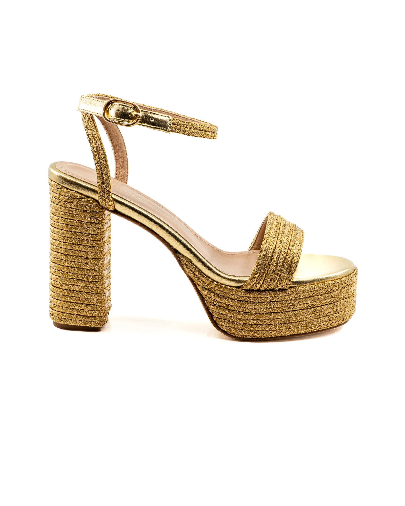 Becka Gold Raffia Platform - Image 4