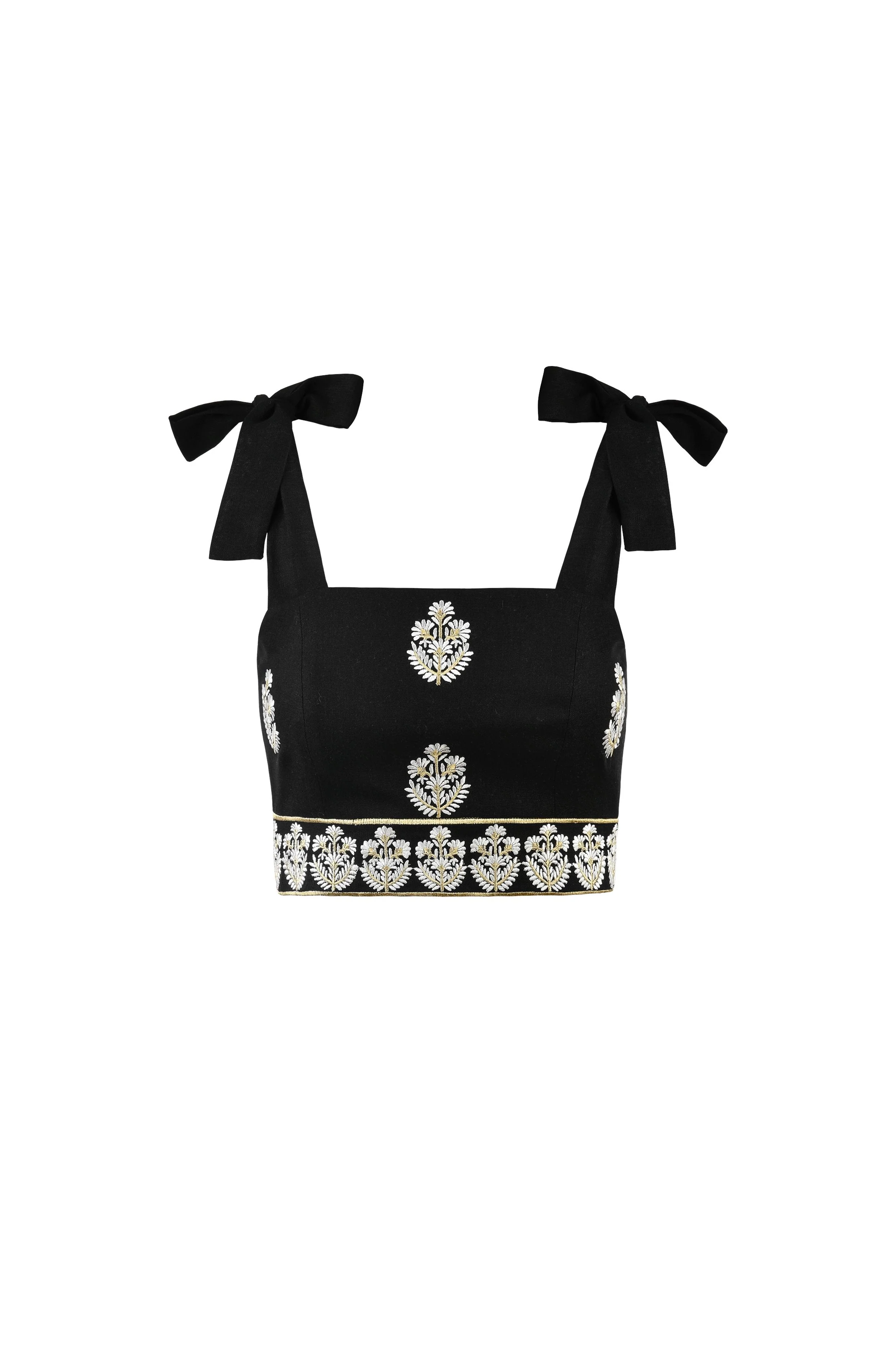 Begum Top - Black, White & Gold - Image 10