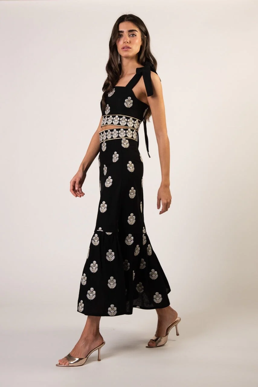 Begum Top - Black, White & Gold - Image 5