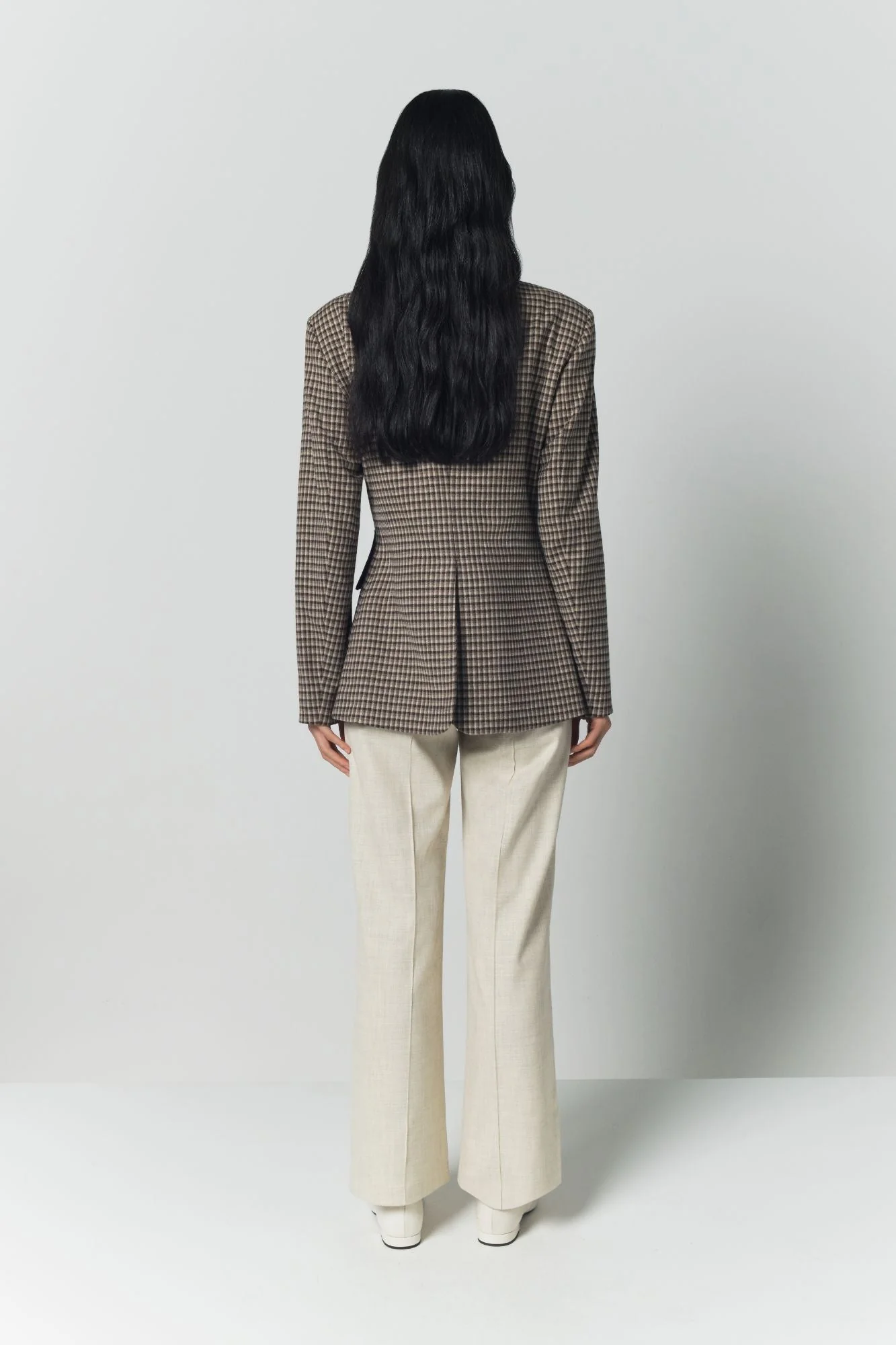 Beige and Brown Plaid Utility Button-Front Jacket - Image 5