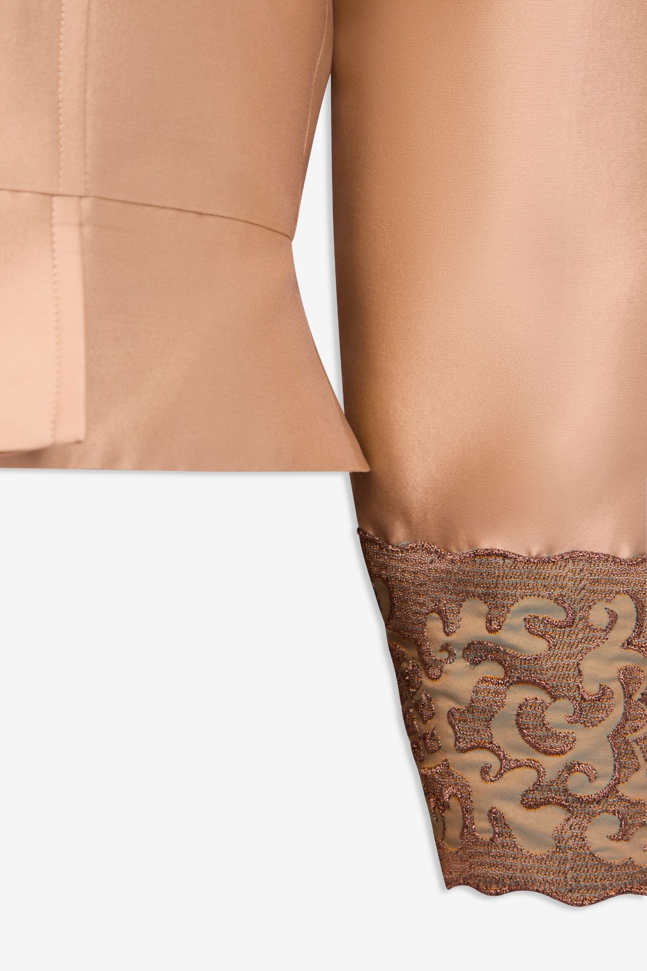 Beige Puff Sleeves Jacket - Image 2