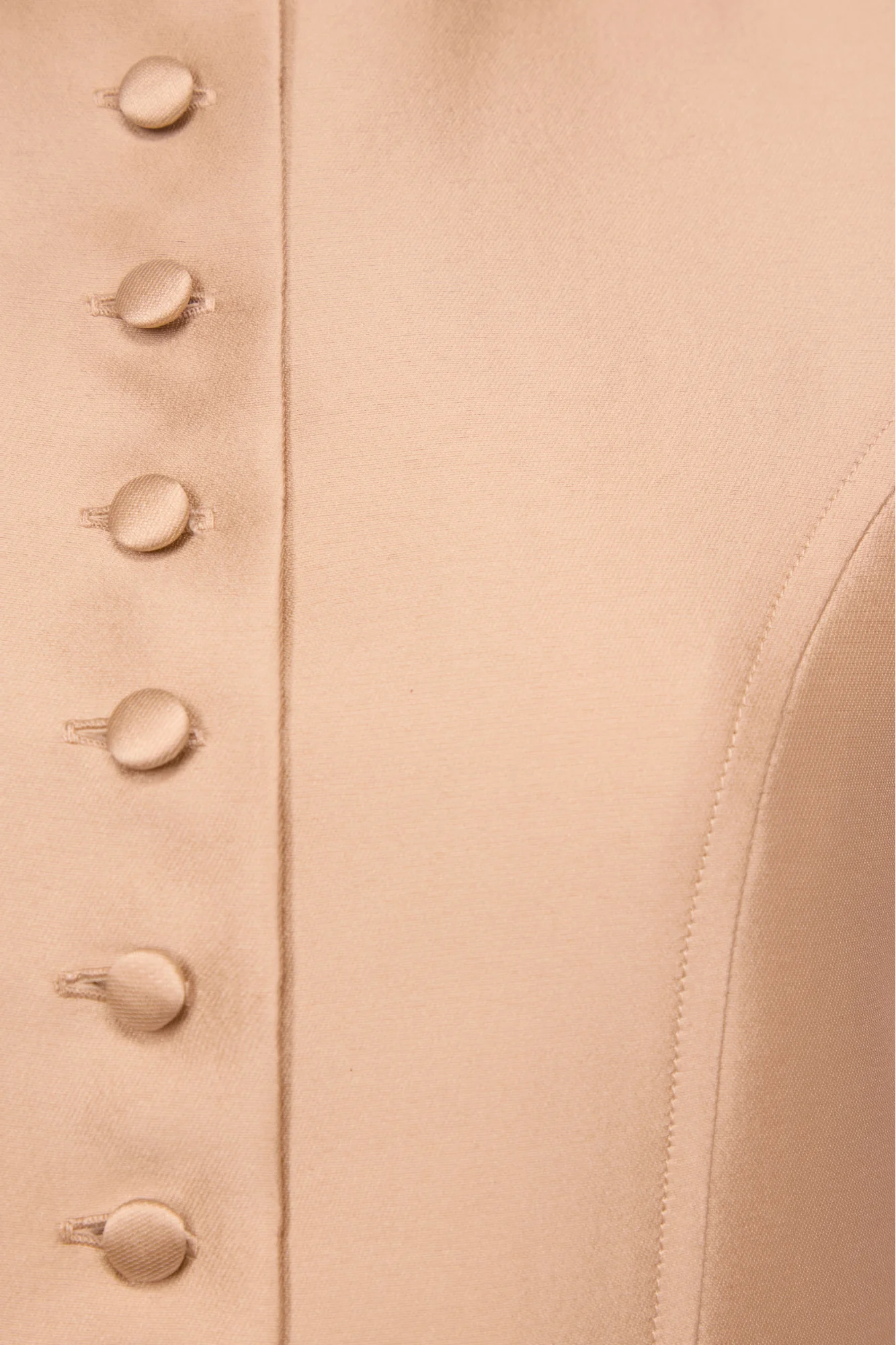 Beige Satin Sleeveless Jacket - Image 2
