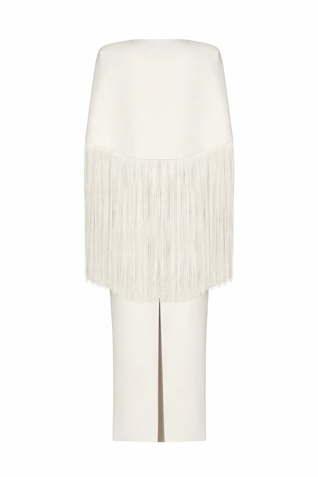 Bianca Fringe Cape Crepe Evening Gown - Image 3