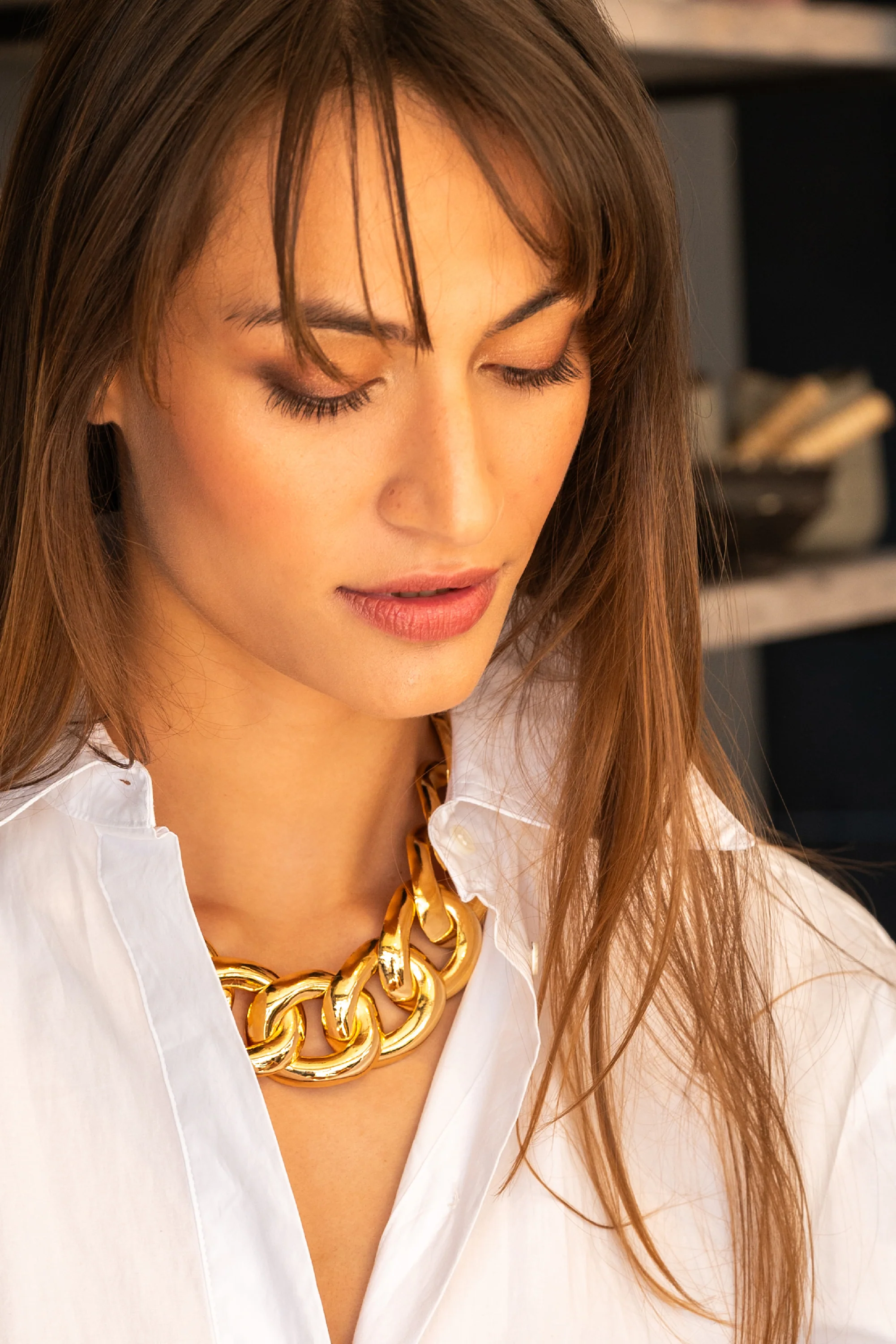 Big Link Necklace Gold - Image 3