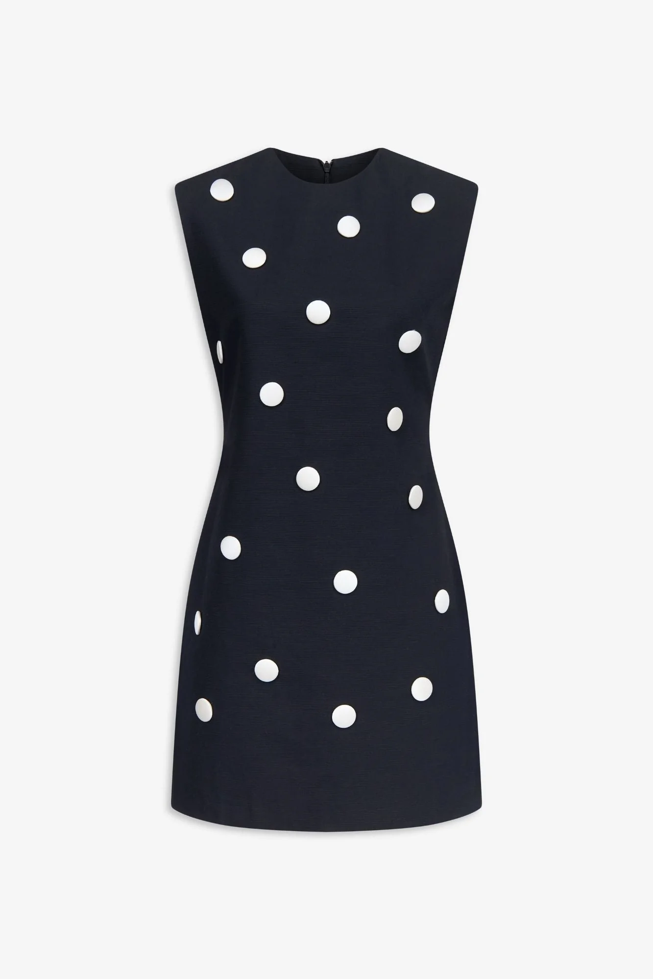 Black Cotton Dress With Contrasting Dots