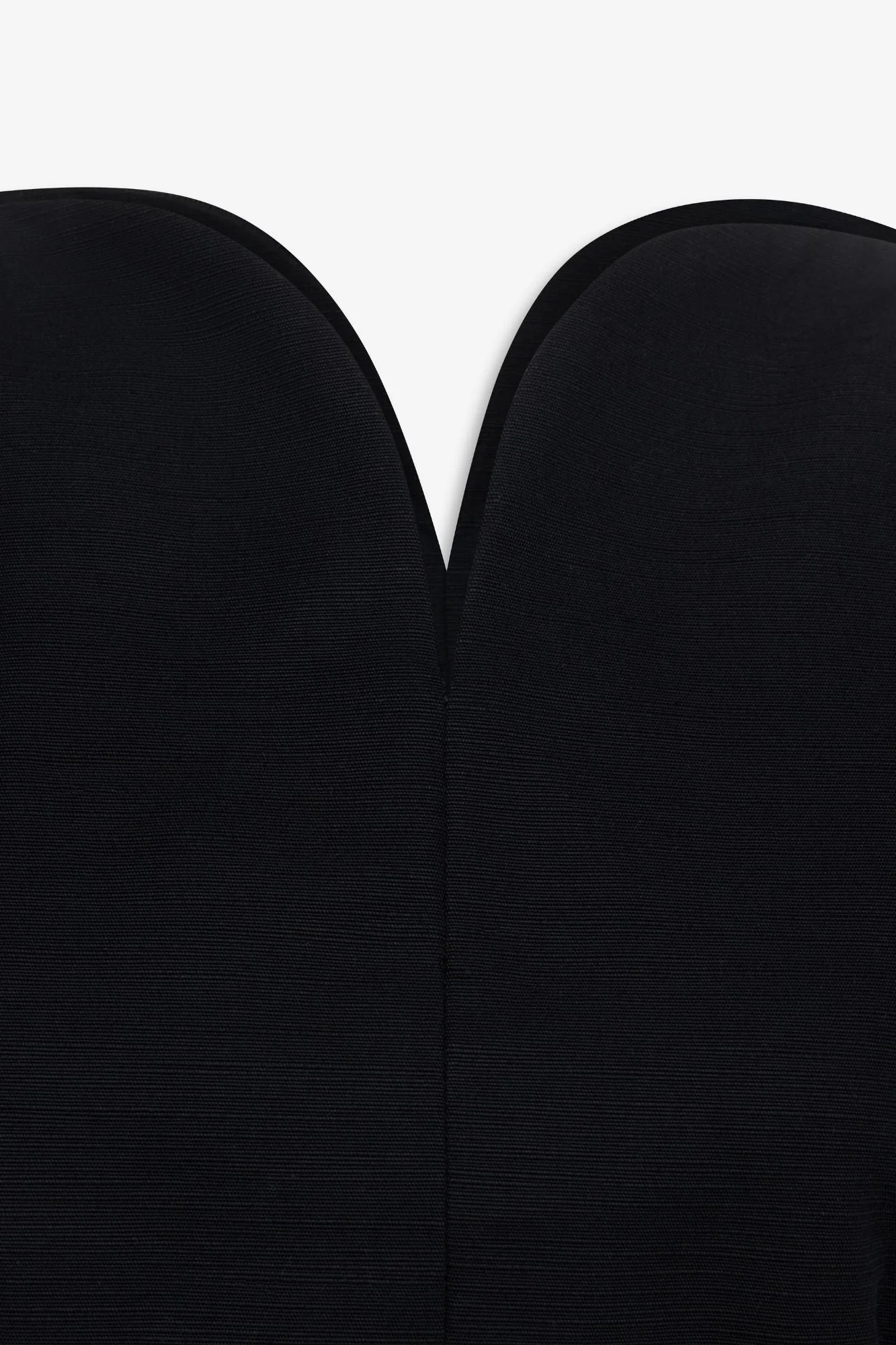 Black Cotton Sculptural Top With Puffed Sleeves - Image 2