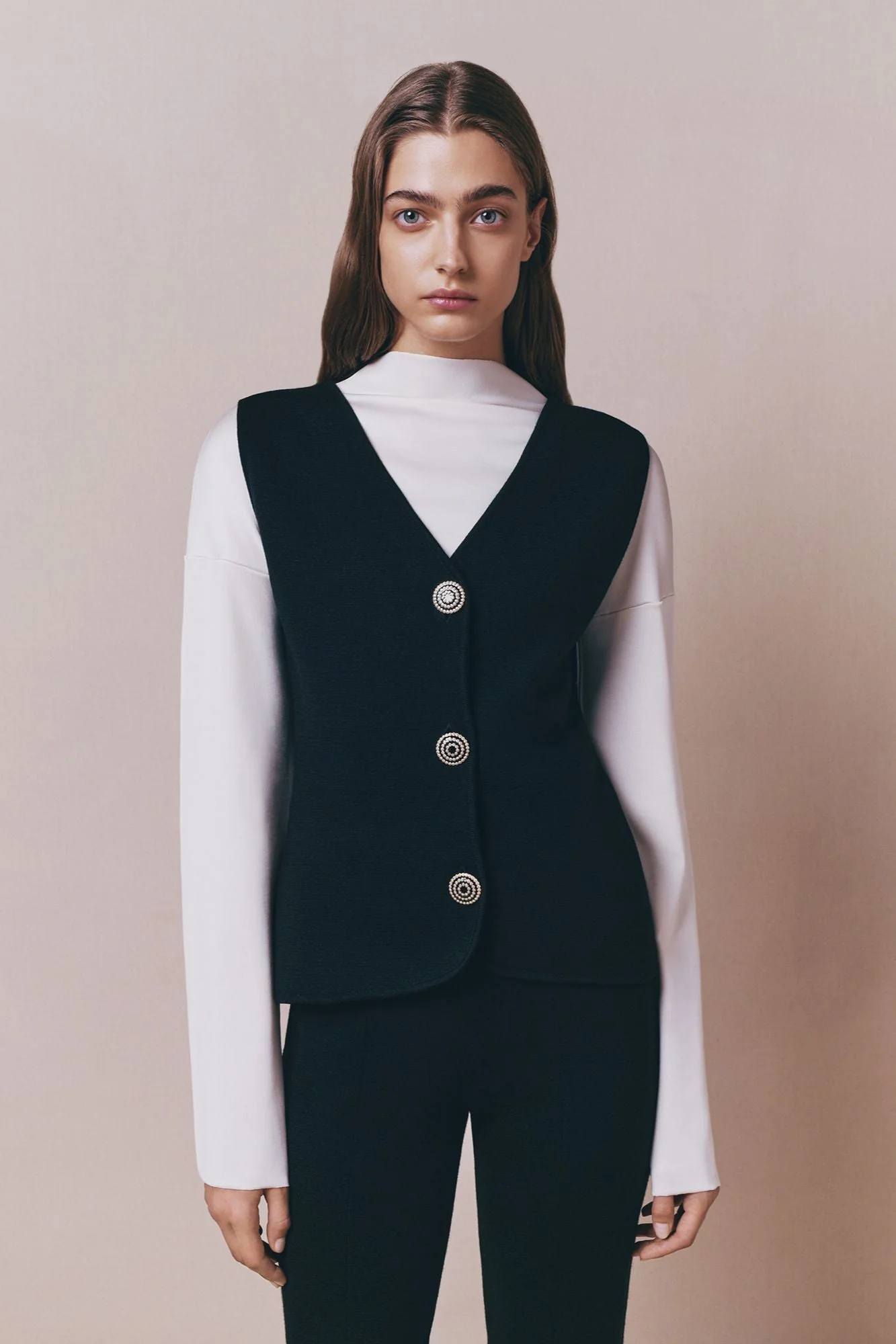 Black Merino Wool Vest - Image 6