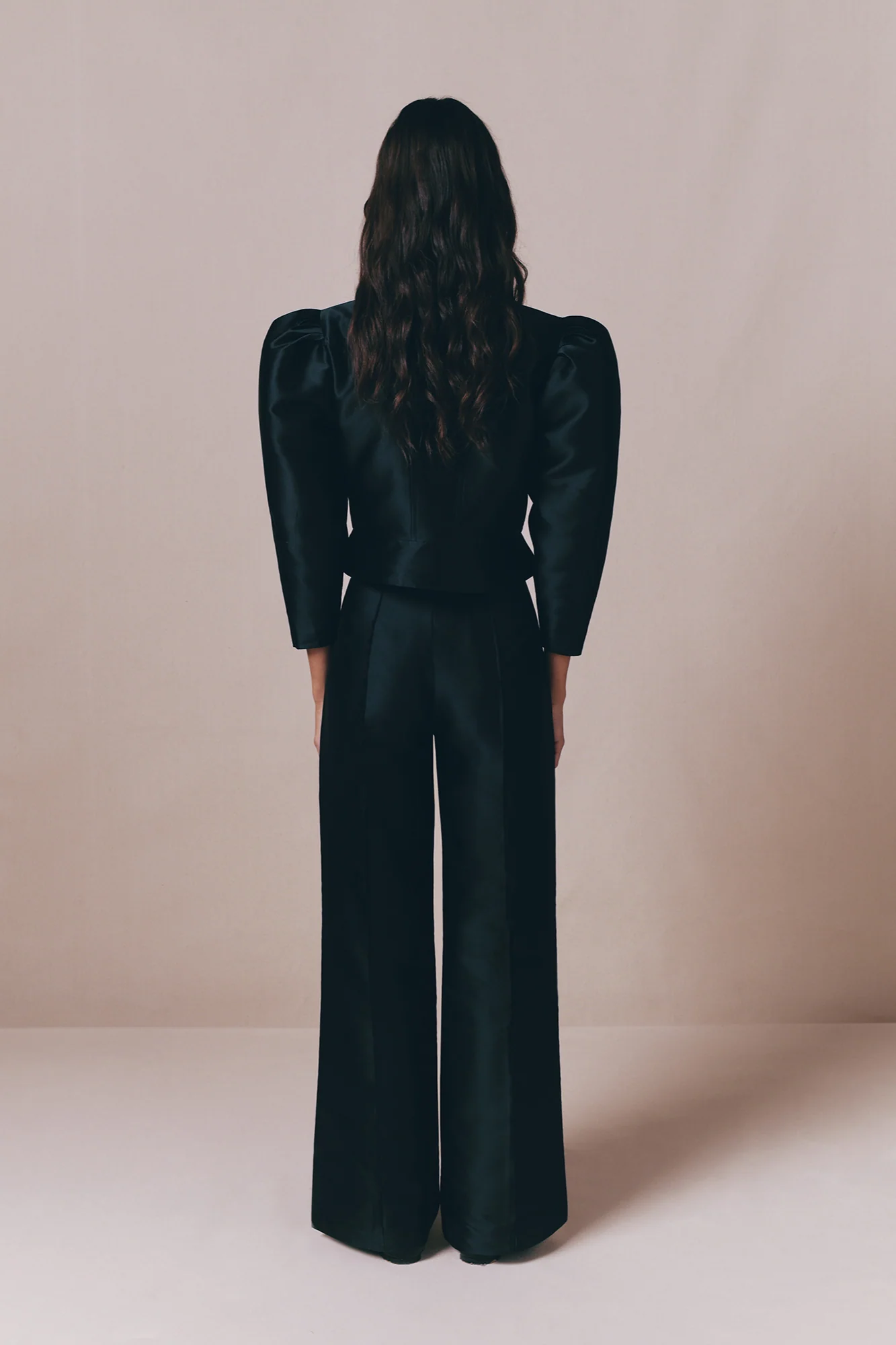 Black Satin Straight Pants - Image 3