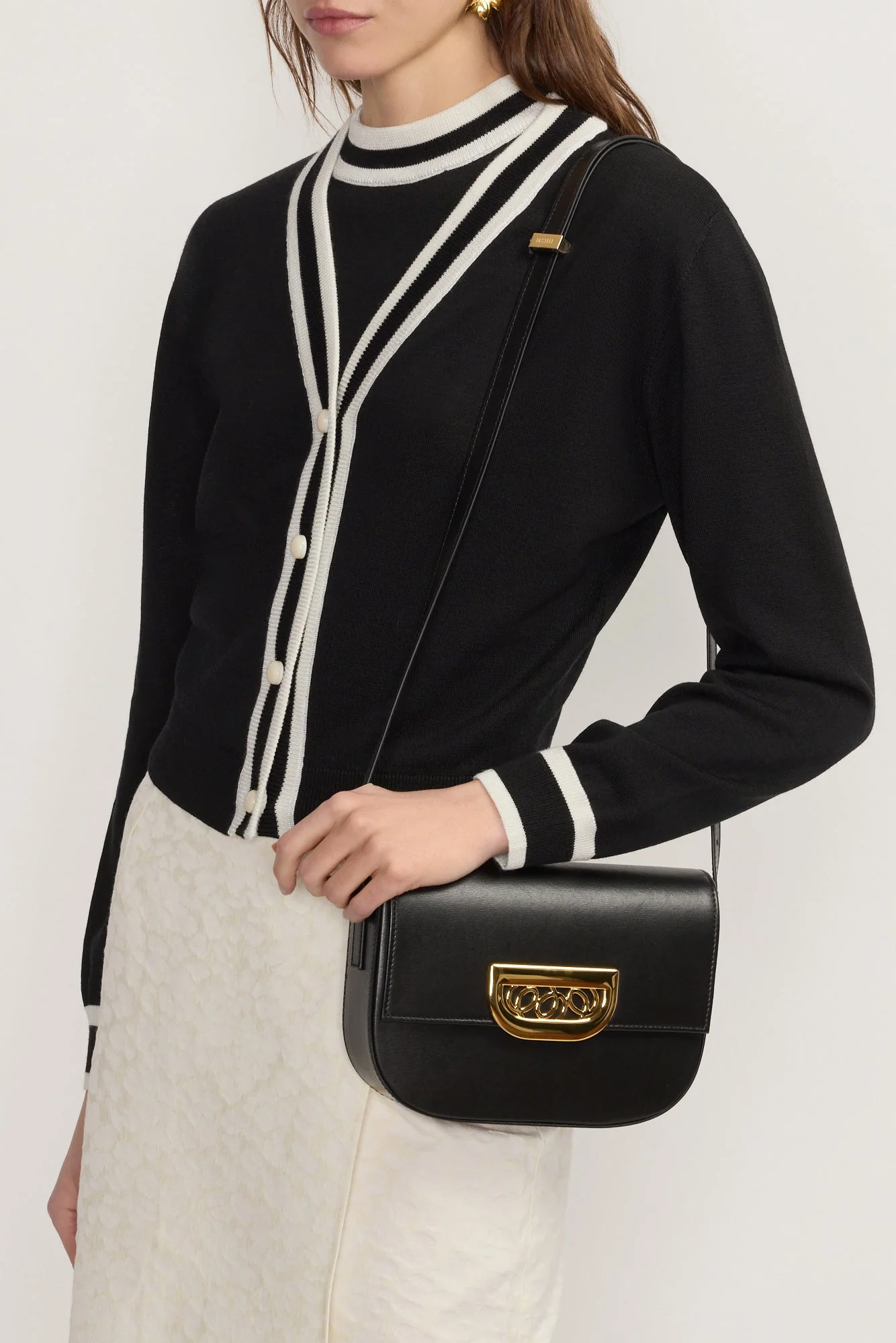 BLACK & WHITE Cropped Cardigan - Image 6