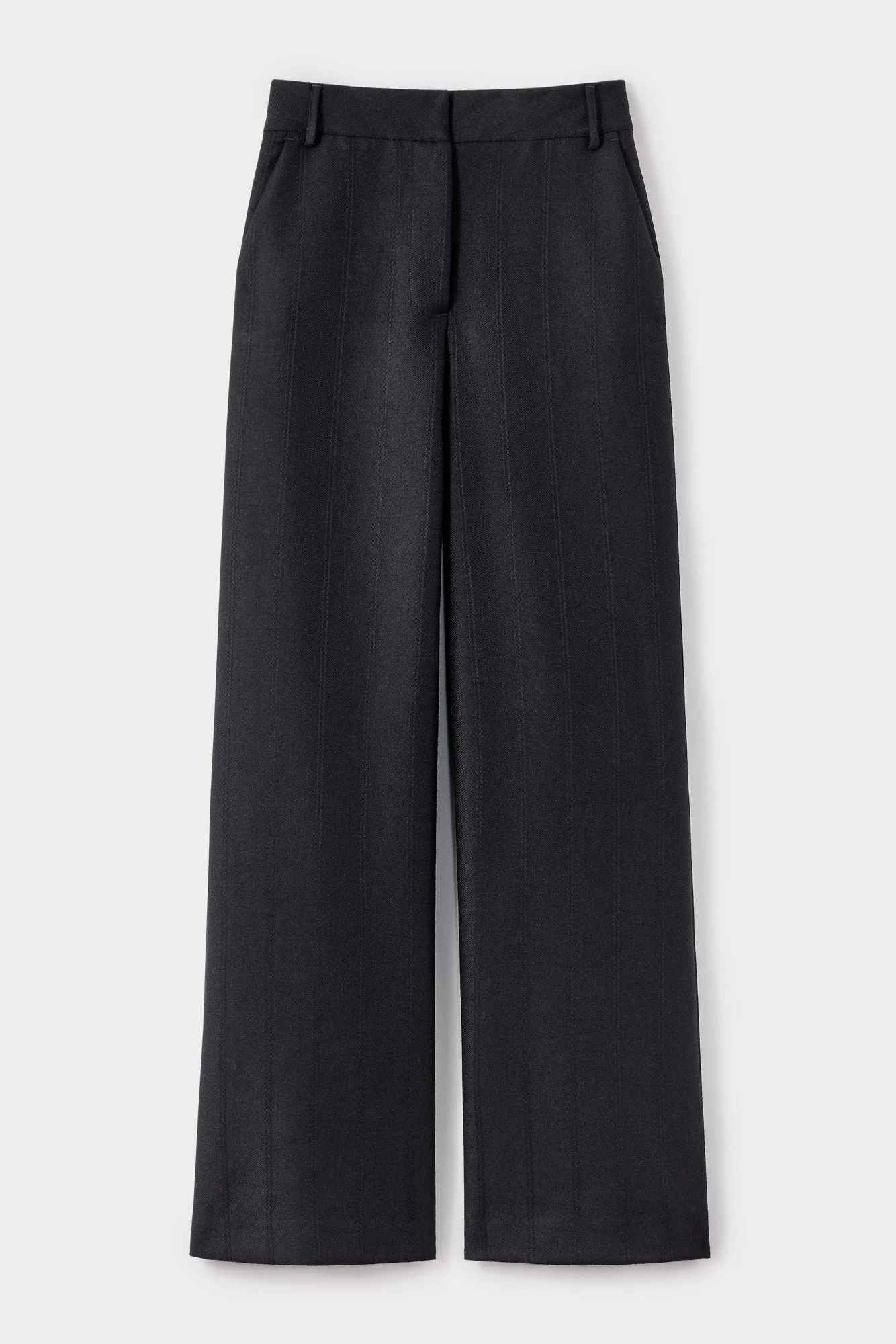 Black Wool Wide-Leg Trousers - Image 3
