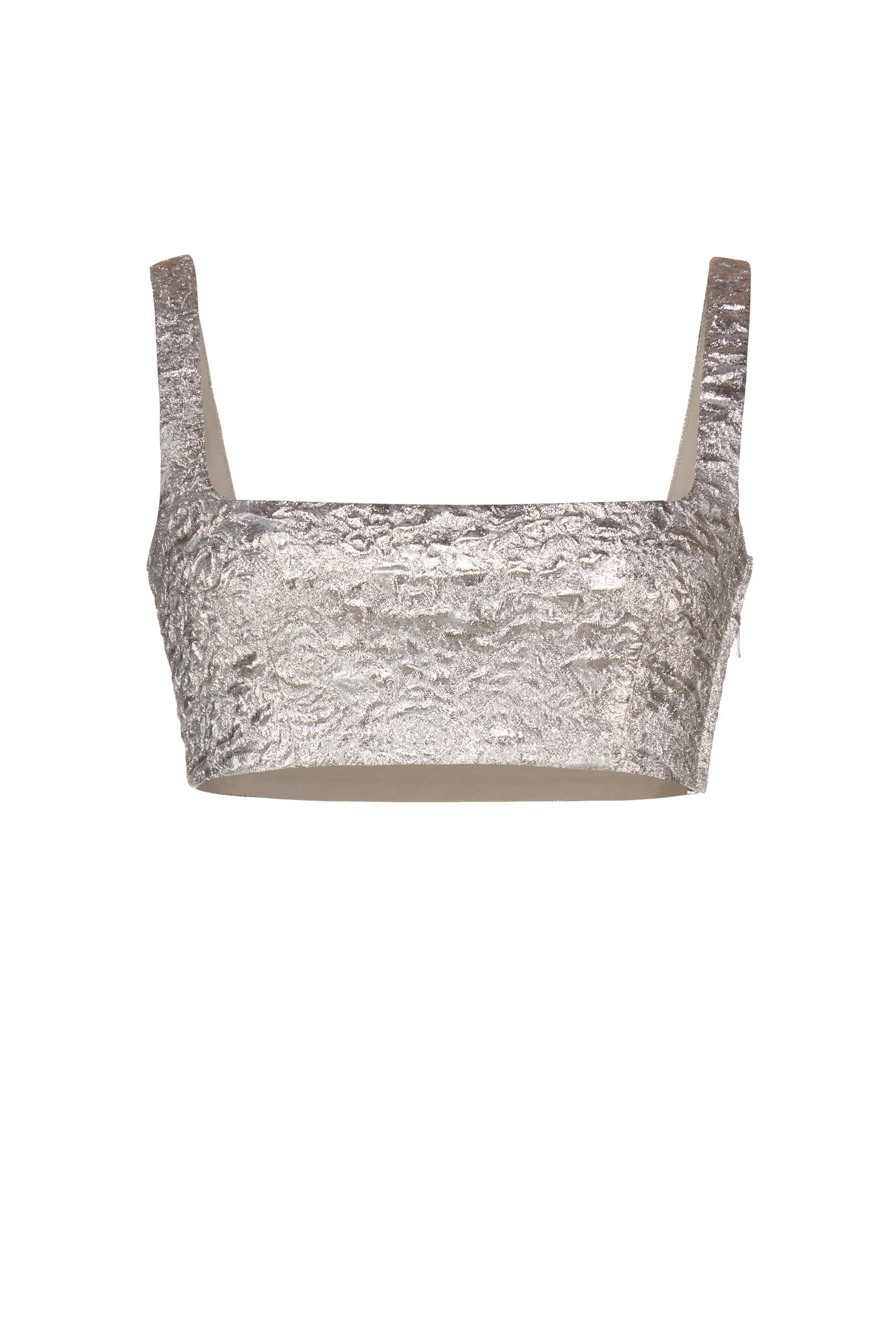 Blake Top in Silver Brocade - Image 3