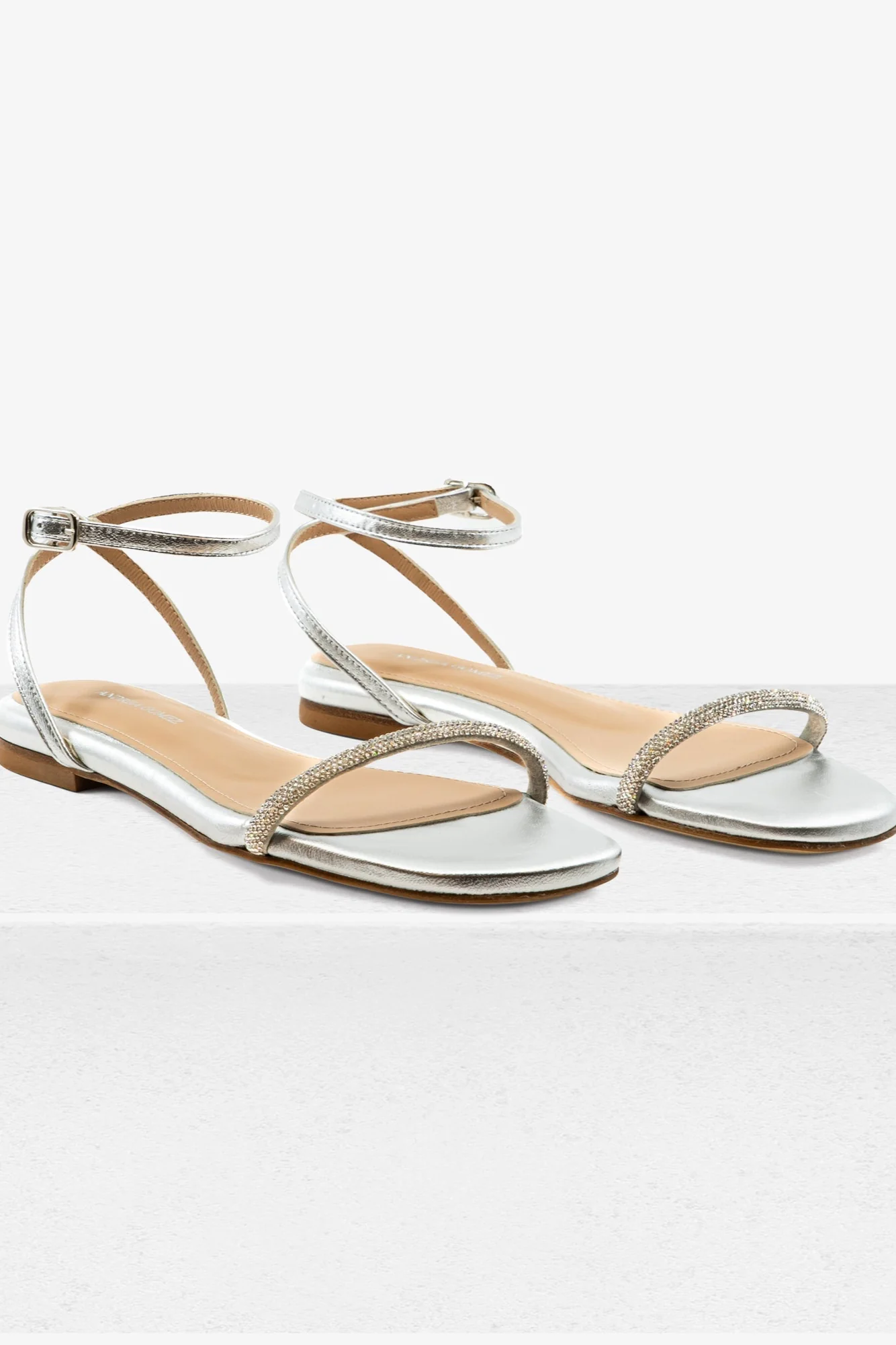Brook Flat Silver Sandal - Image 3