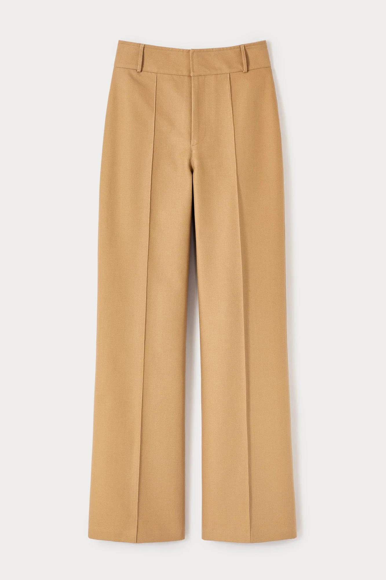 Camel Cotton Flared Pants
