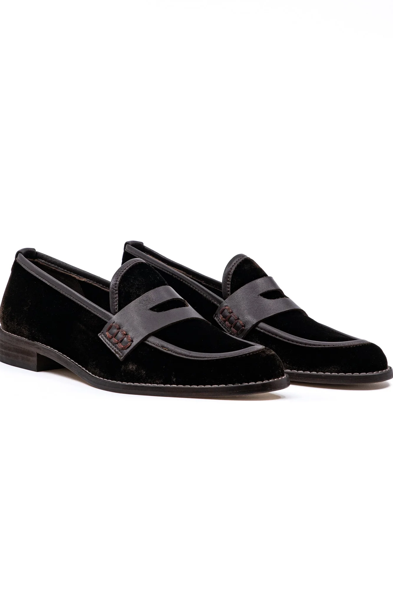 Camila Chocolate Velvet Loafer - Image 2