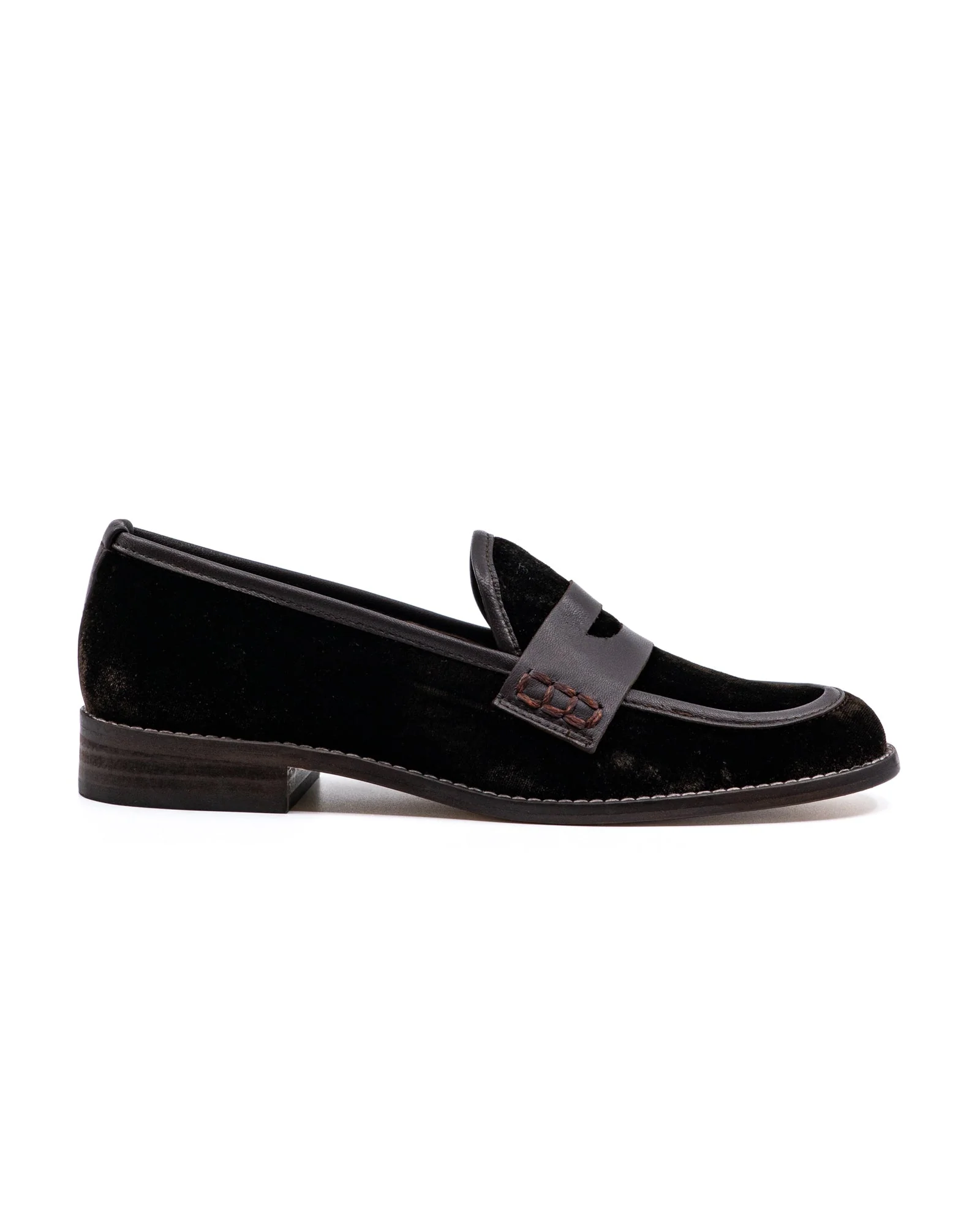 Camila Chocolate Velvet Loafer - Image 4