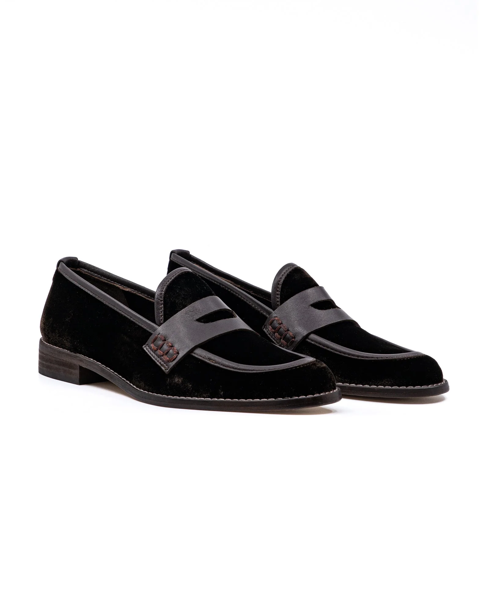 Camila Chocolate Velvet Loafer - Image 5