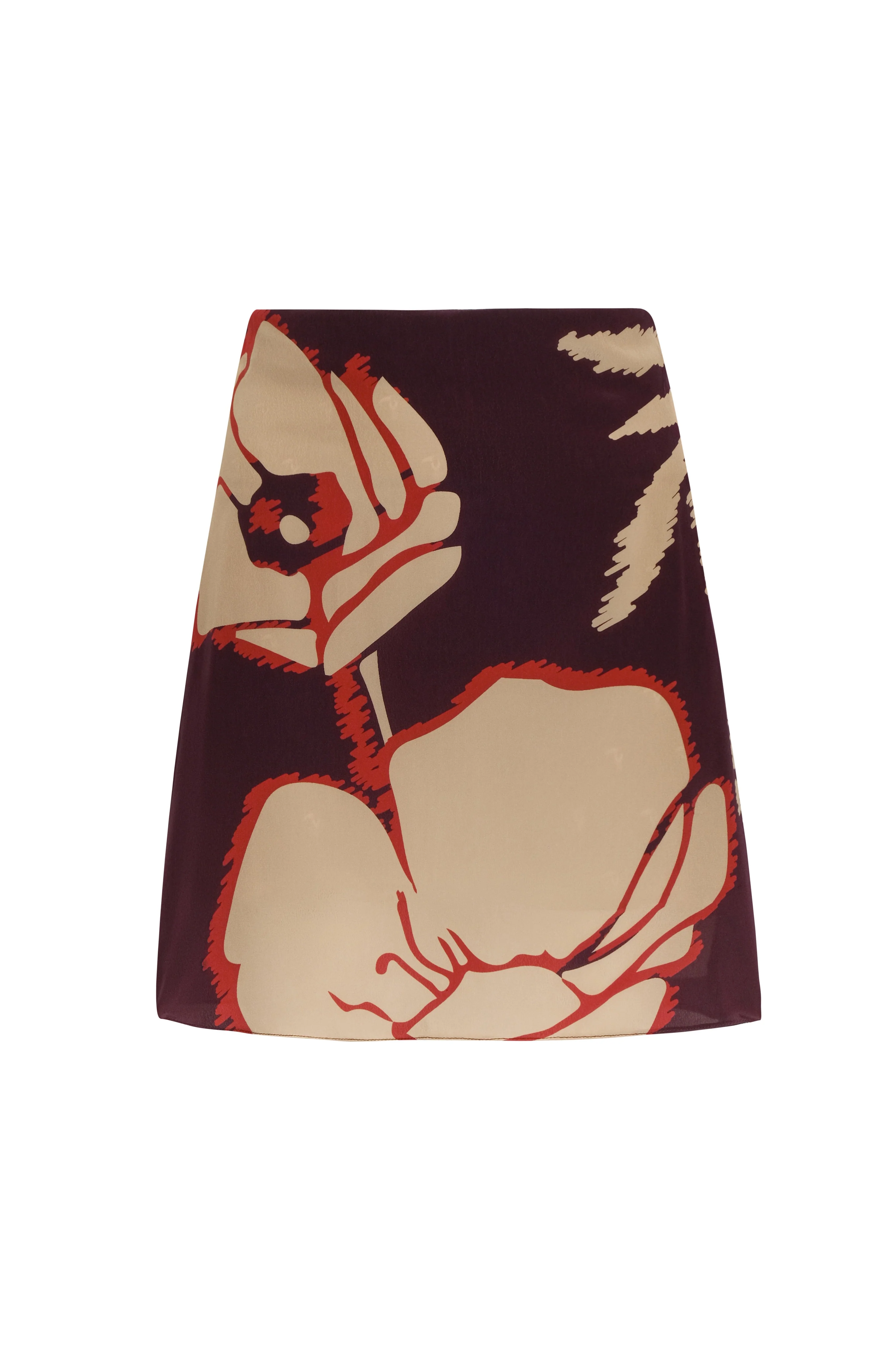 Carmelita Crepe Chine Mini Skirt / Purple Gladiolos - Image 2