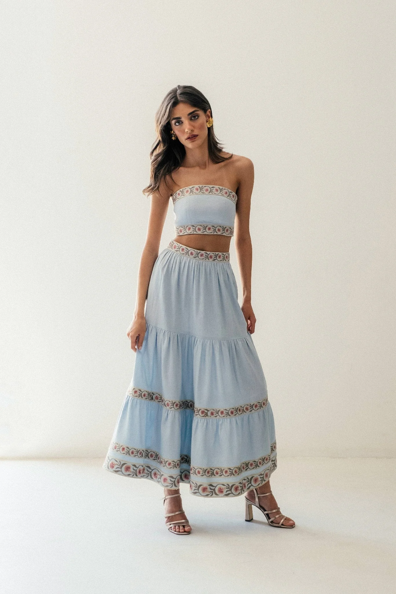 Carnation Crop Top - Blue & Pink - Image 13