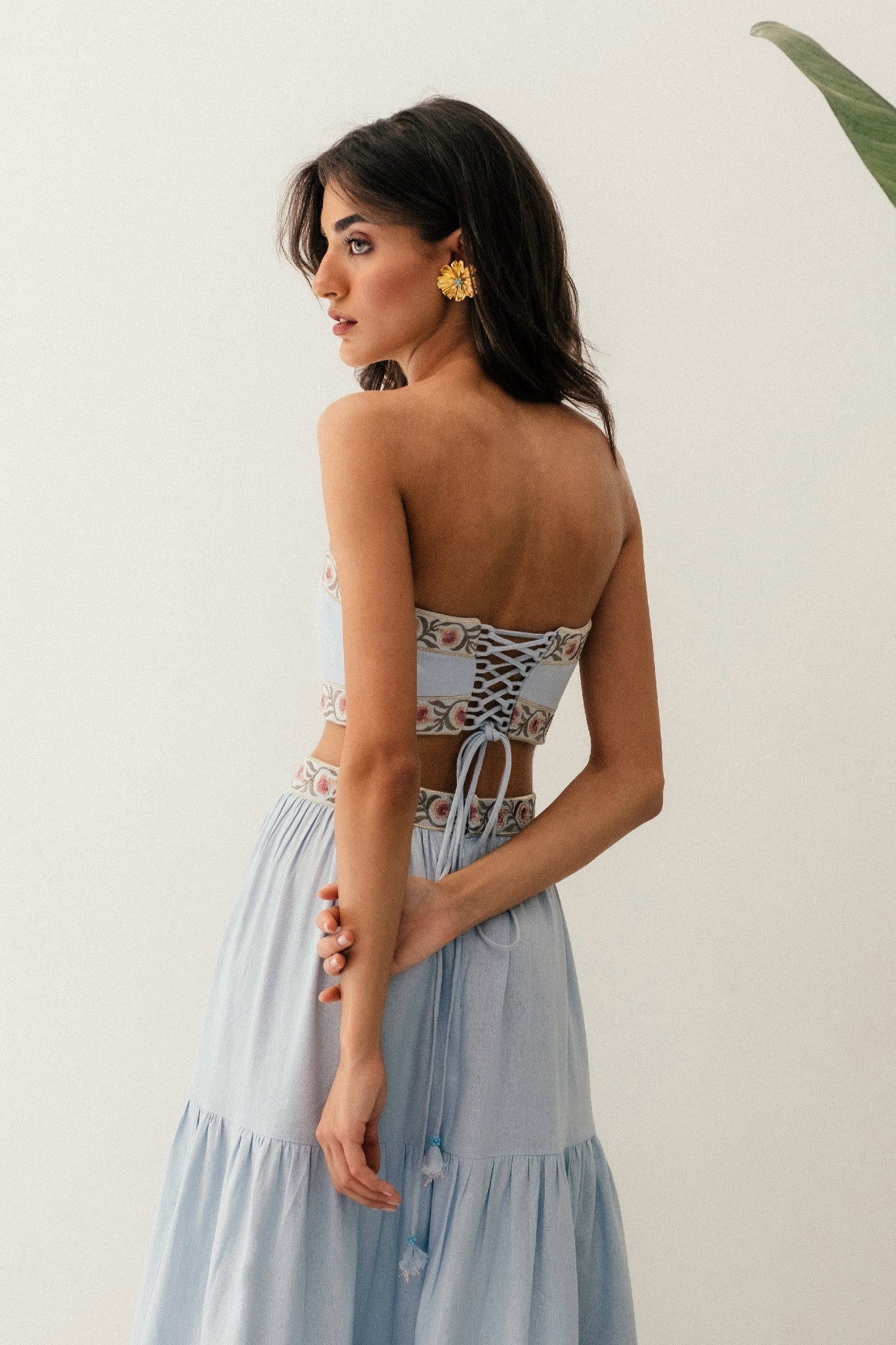 Carnation Crop Top - Blue & Pink - Image 7