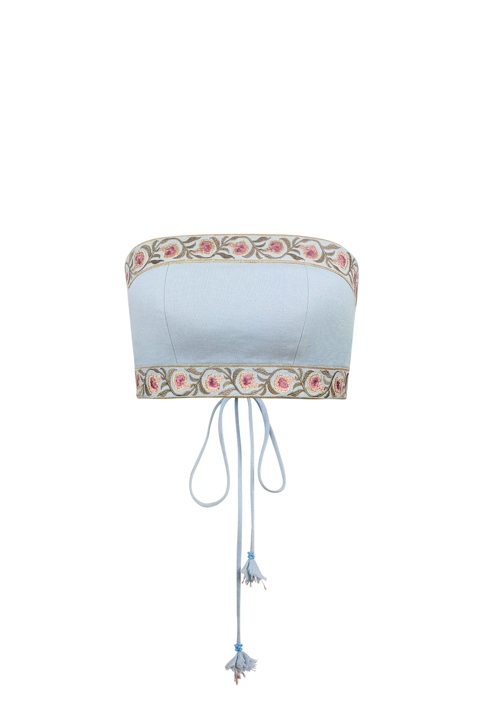 Carnation Crop Top - Blue & Pink - Image 8