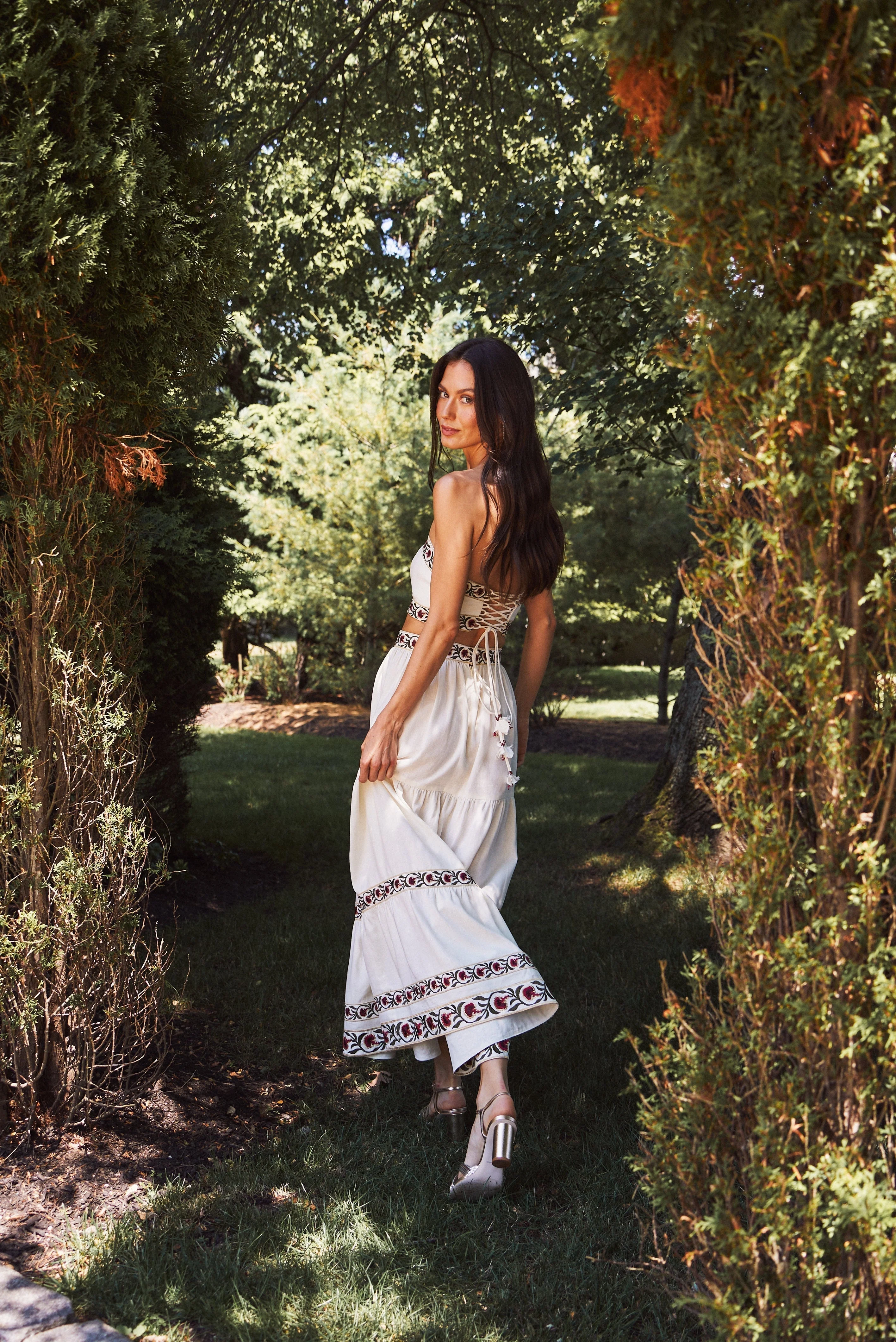 Carnation Crop Top - Ivory & Red - Image 12