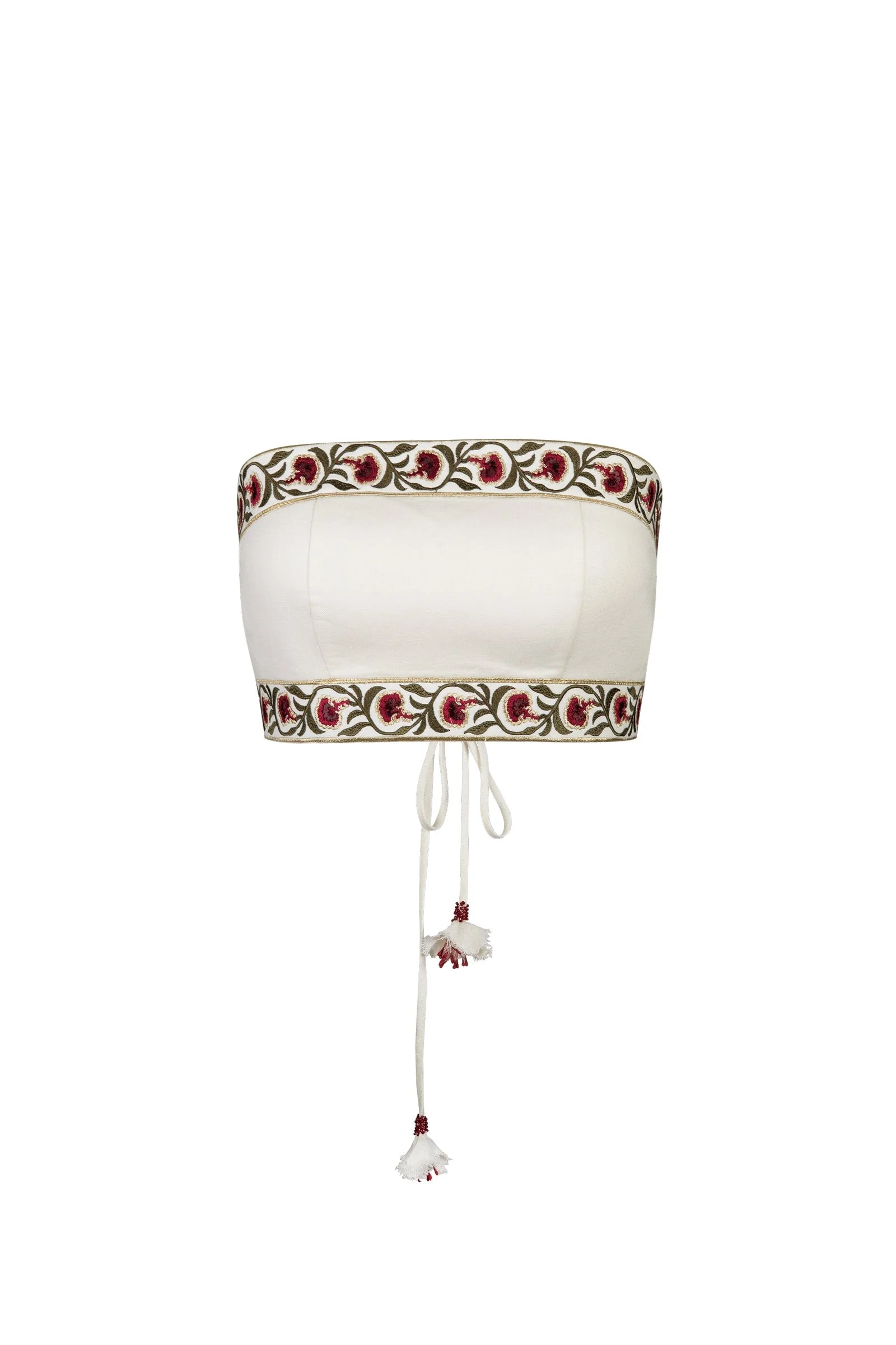 Carnation Crop Top - Ivory & Red - Image 8