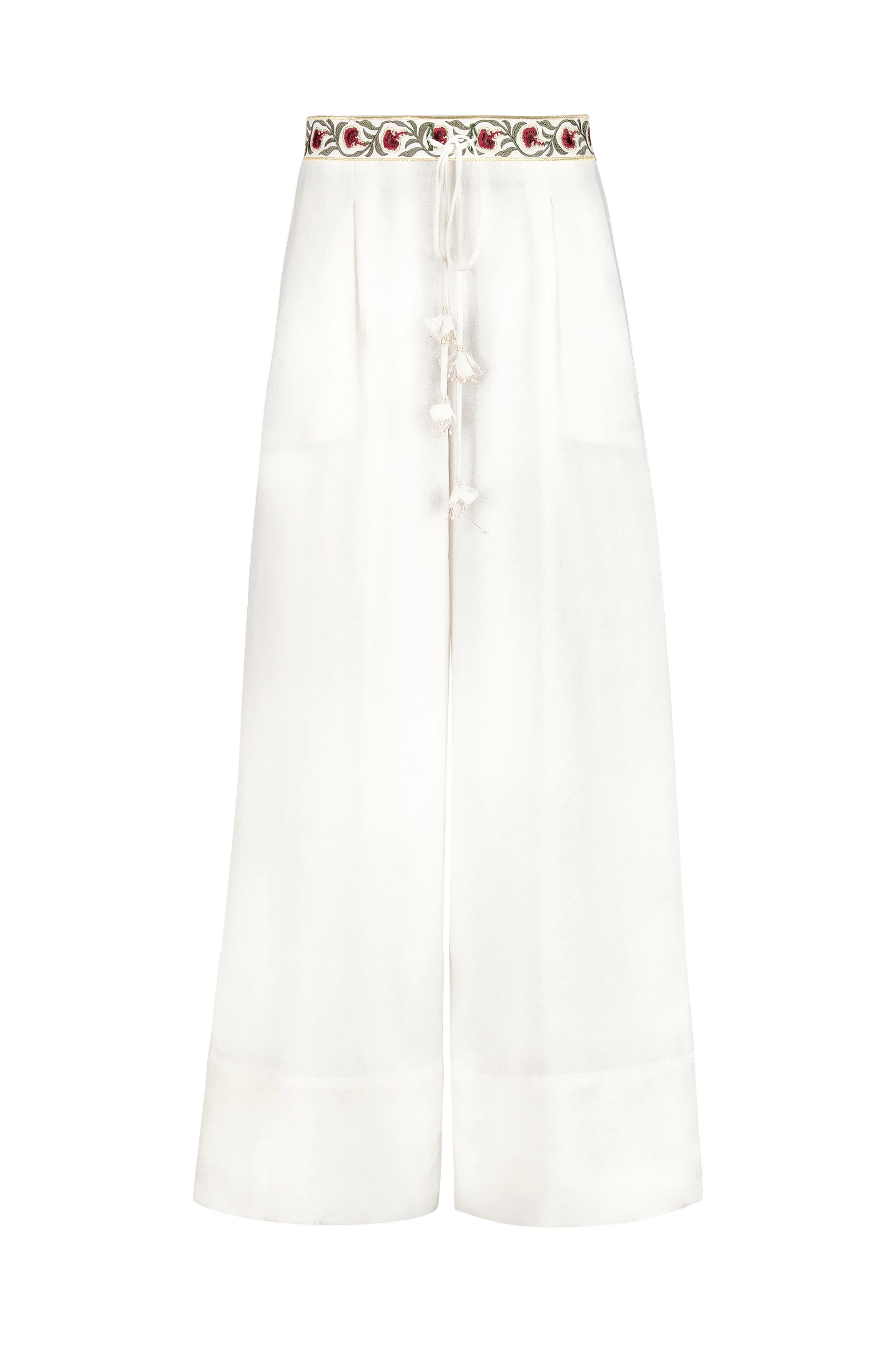 Carnation Pants - White & Red