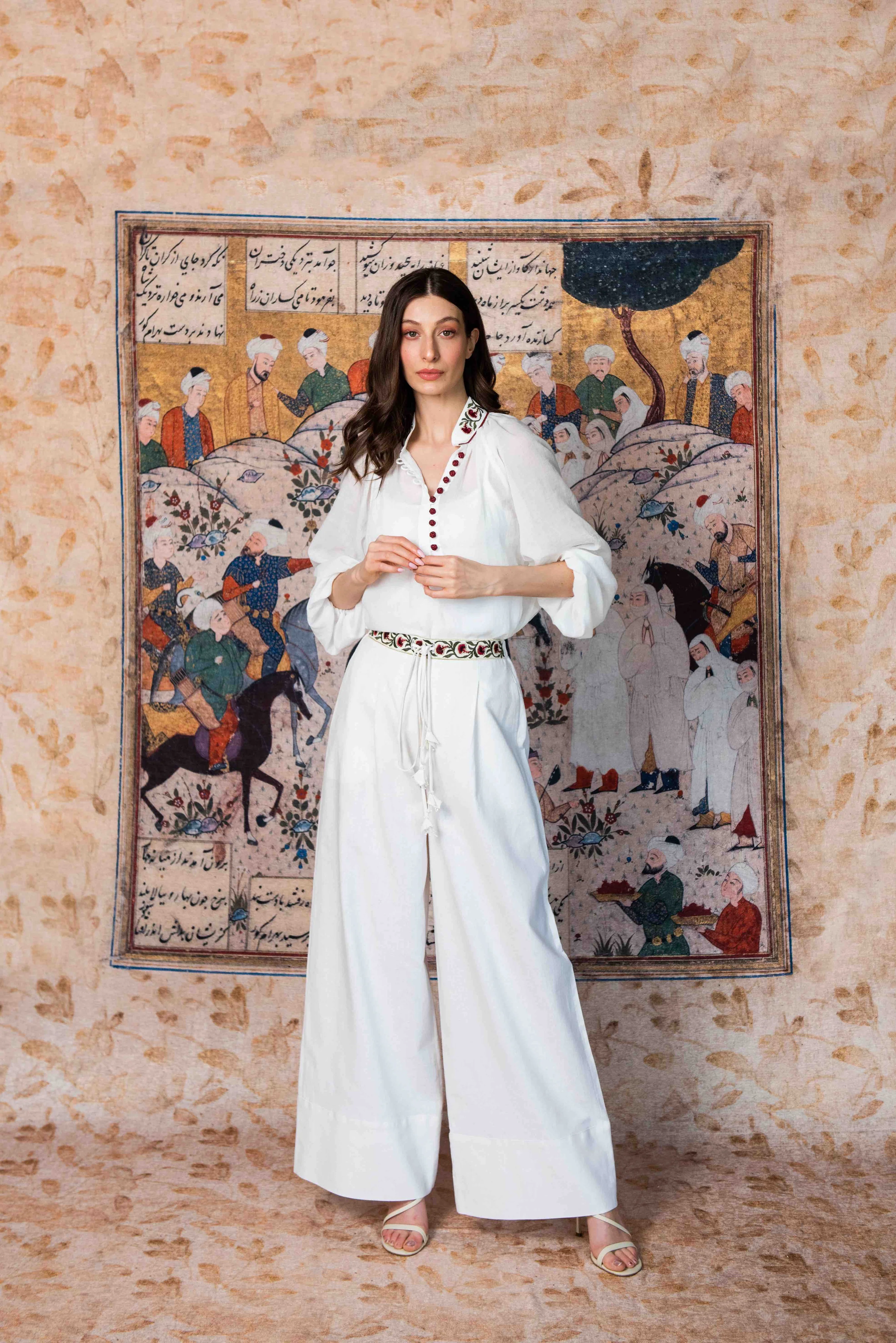 Carnation Pants - White & Red - Image 2