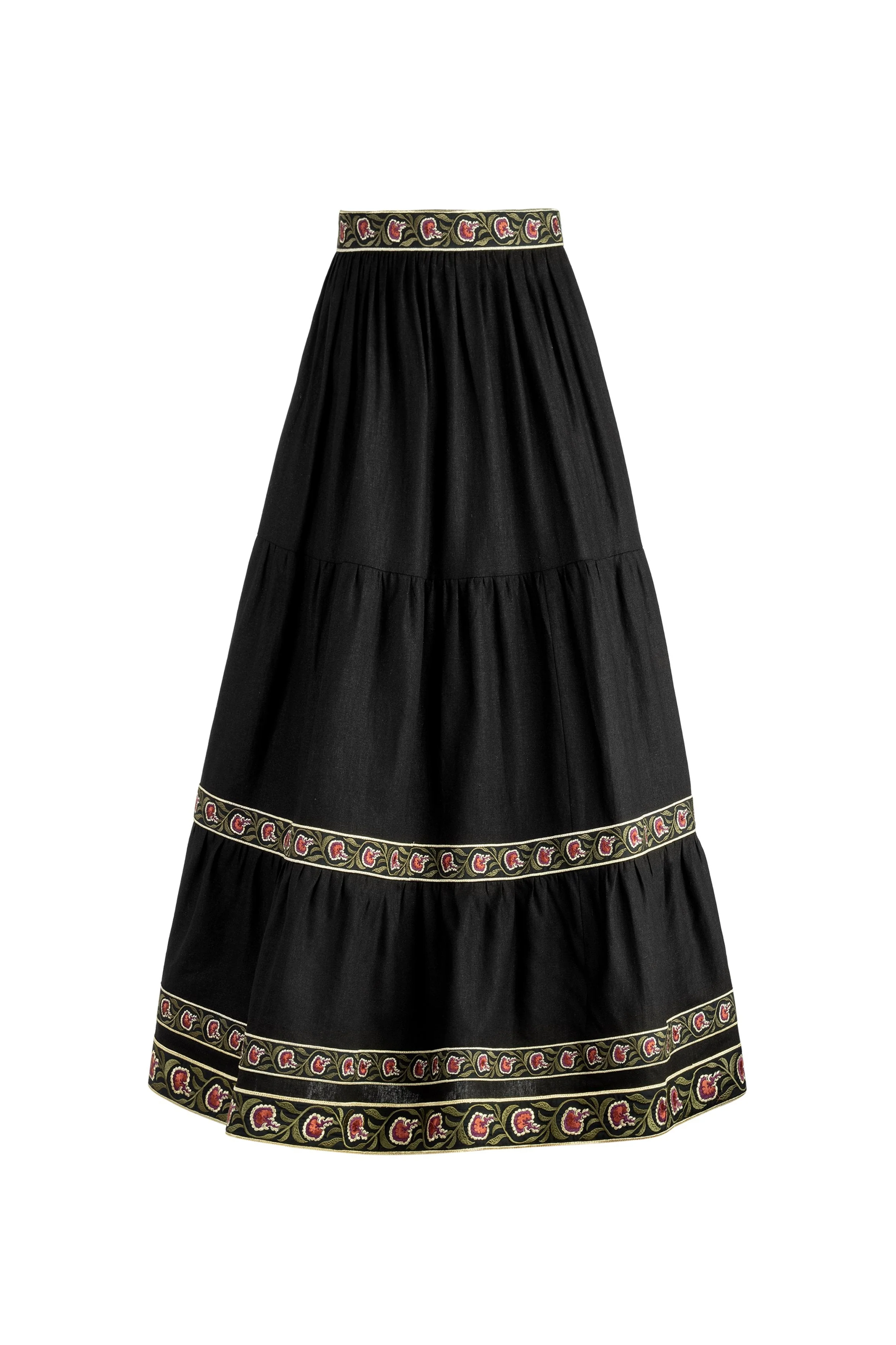 Carnation Ruffle Skirt - Black & Brick - Image 7