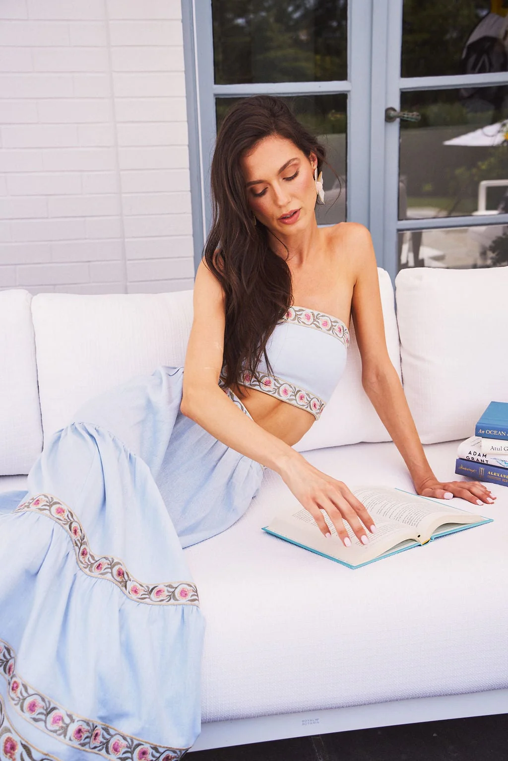 Carnation Ruffle Skirt - Blue & Pink - Image 12
