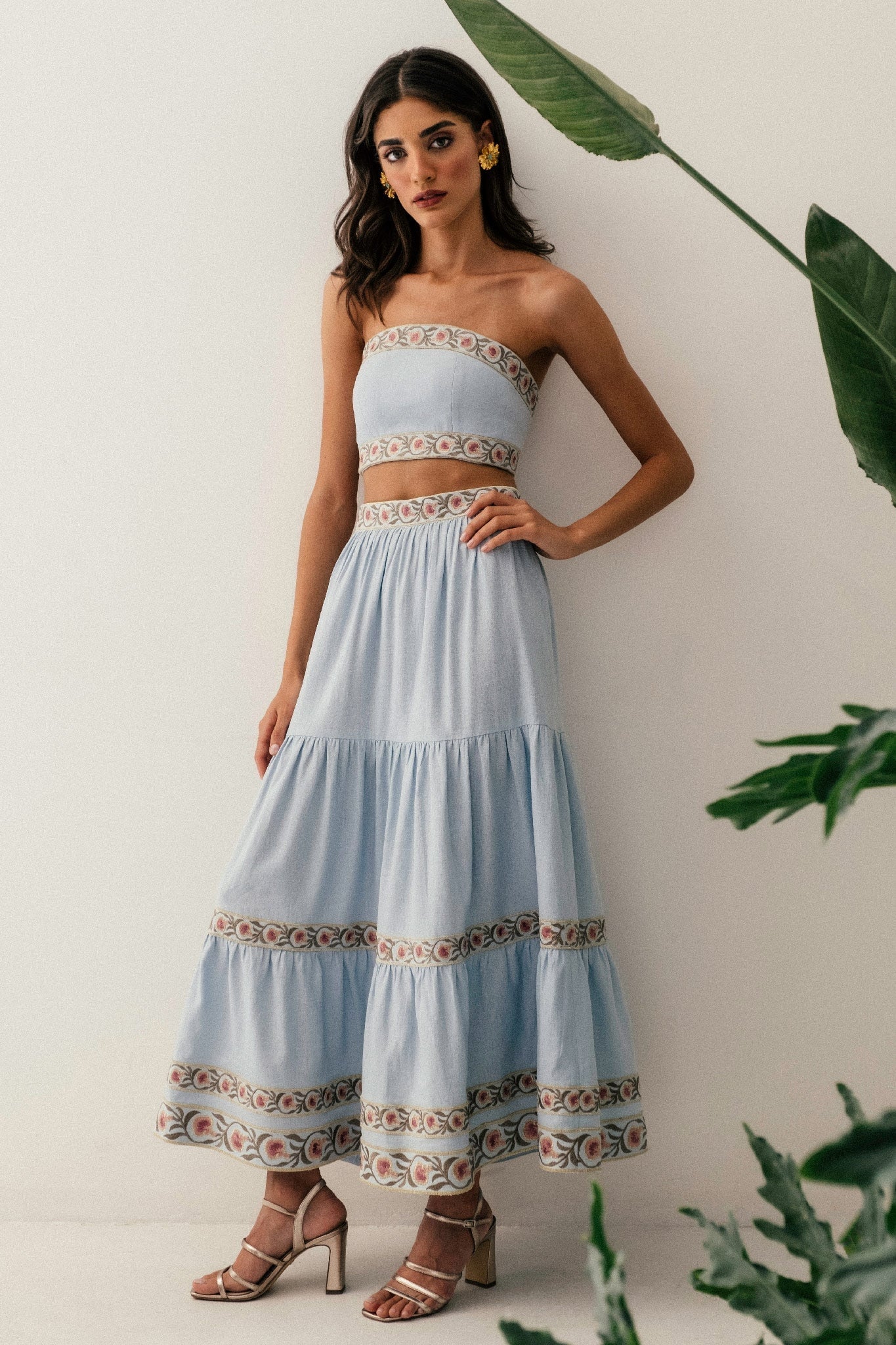 Carnation Ruffle Skirt - Blue & Pink - Image 3