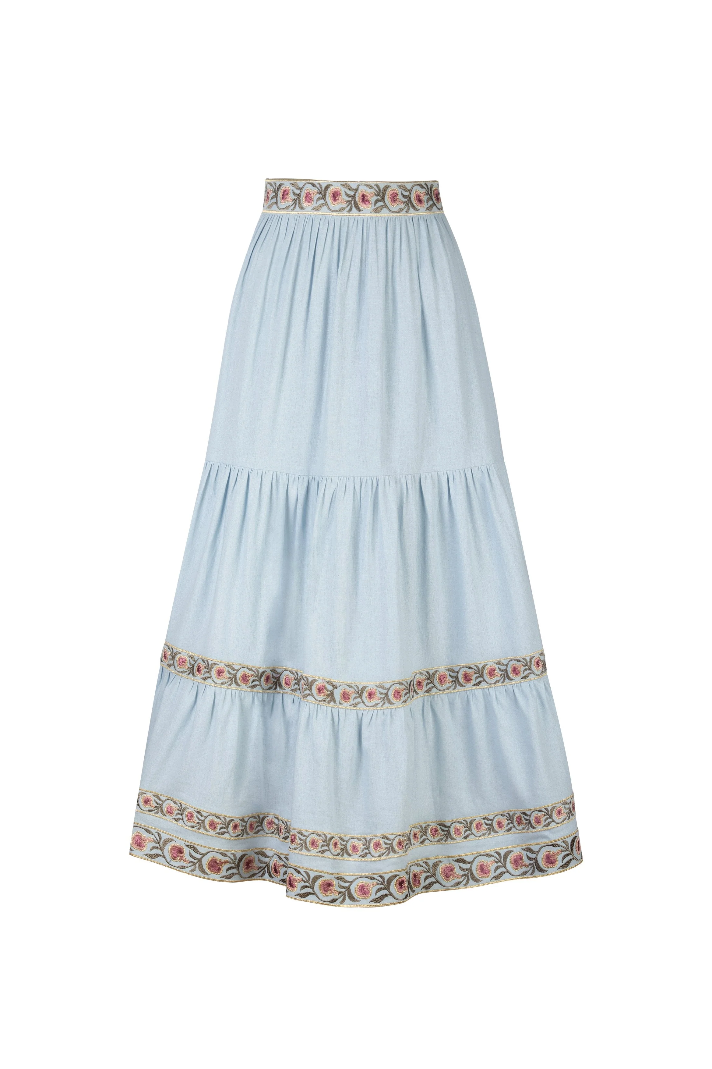 Carnation Ruffle Skirt - Blue & Pink - Image 7
