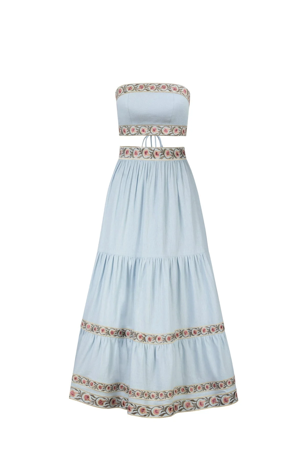 Carnation Ruffle Skirt - Blue & Pink - Image 8