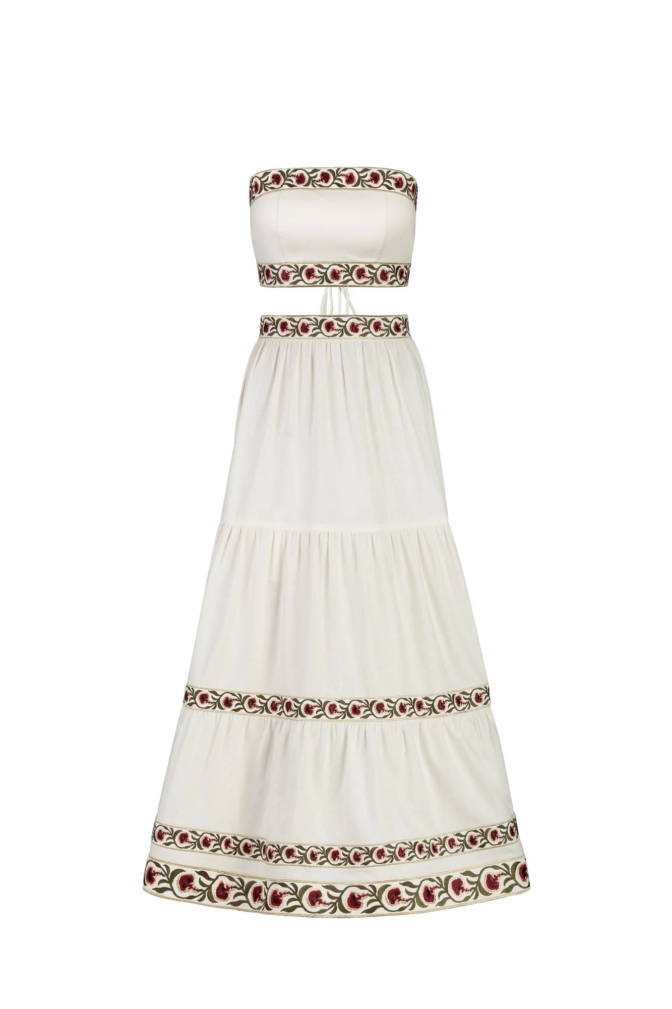 Carnation Ruffle Skirt - Ivory & Red - Image 3