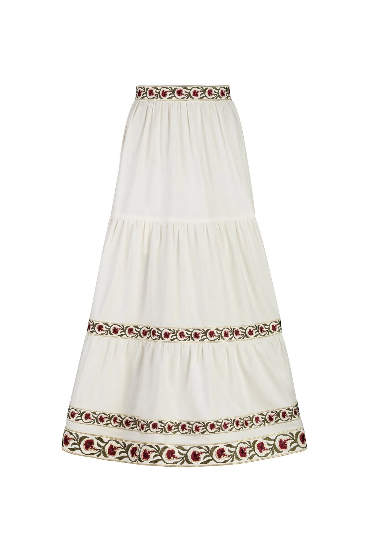 Carnation Ruffle Skirt - Ivory & Red - Image 7