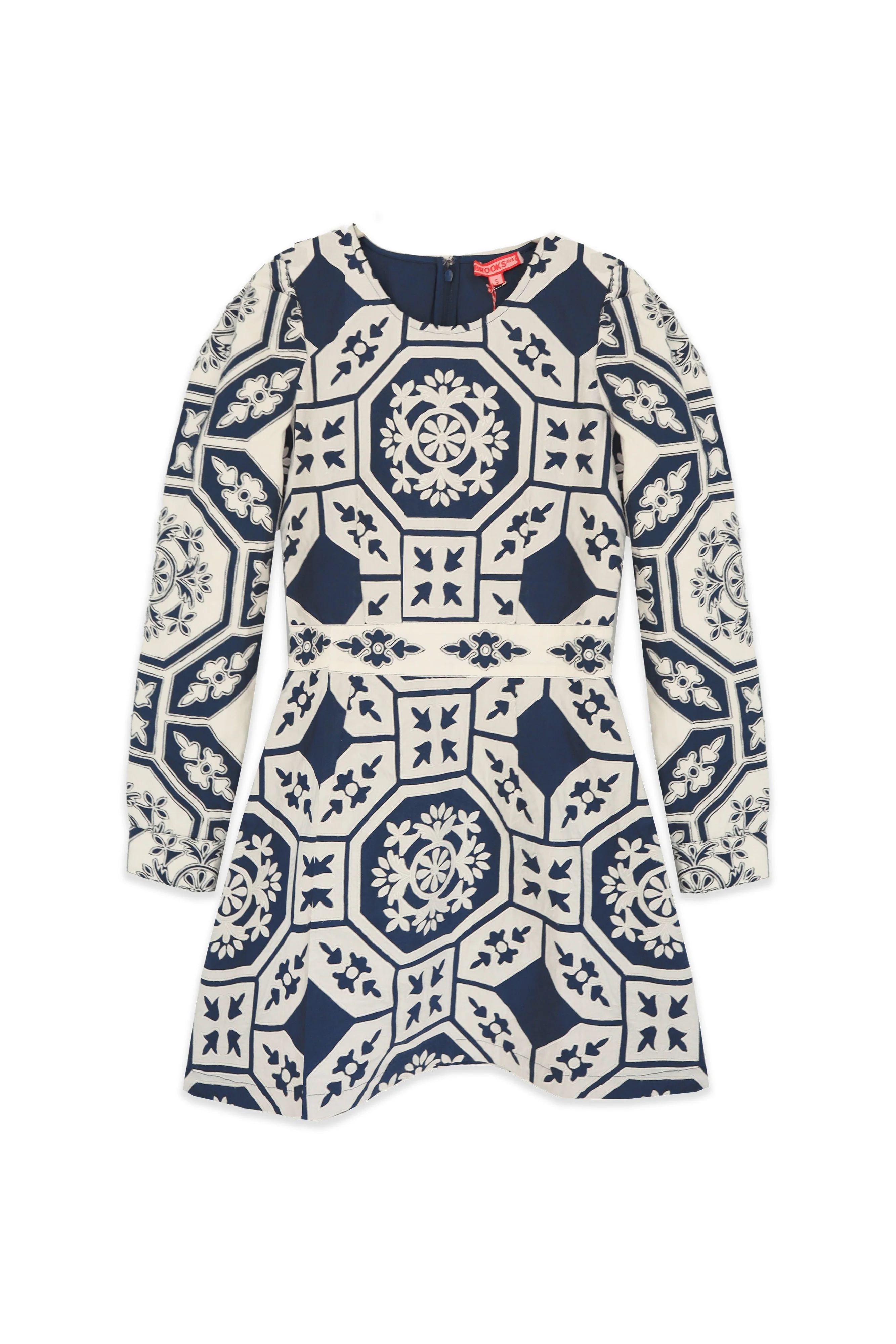 Catherine Mini Dress - Denim Applique - Image 8