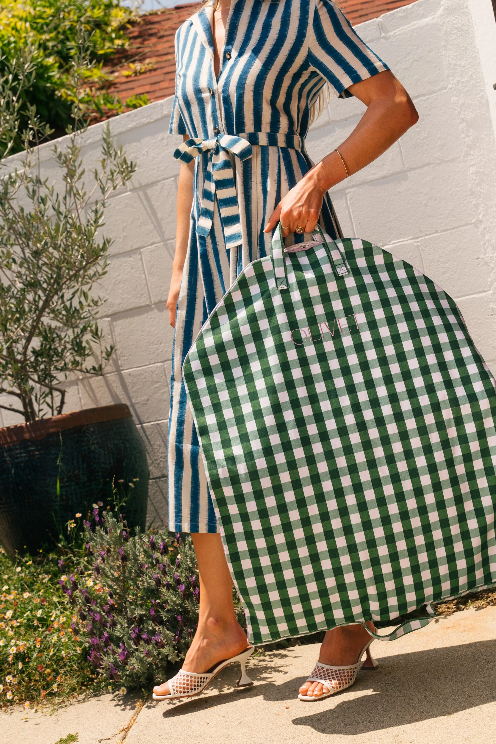 Classic Bag in Gingham | Green Check - Image 9