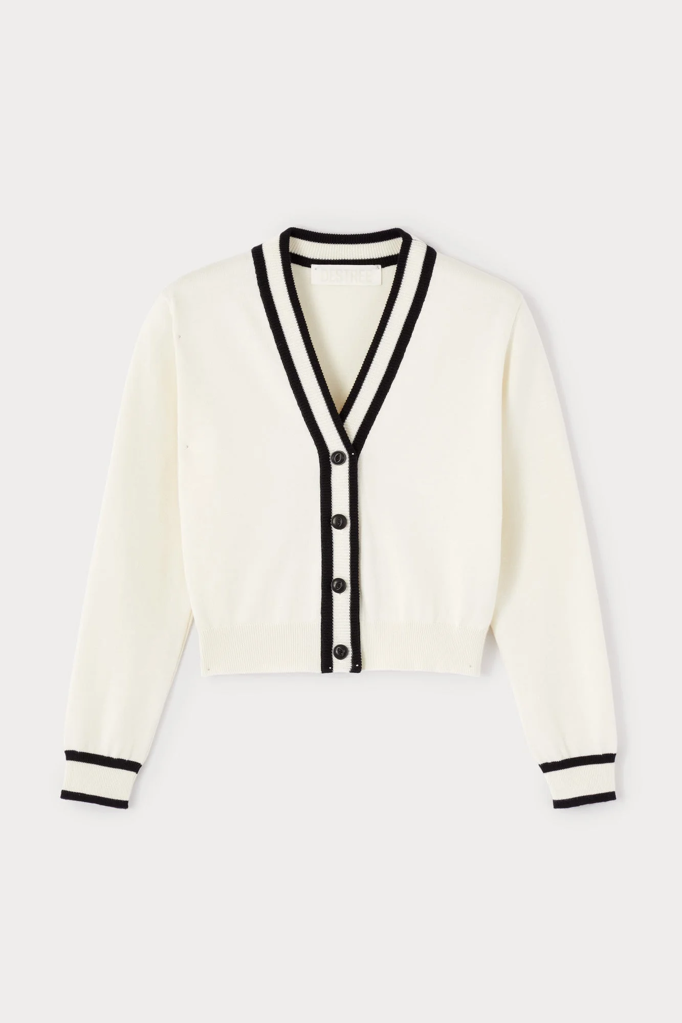 Contrast Trim Short-Sleeve Knit Top - Image 4