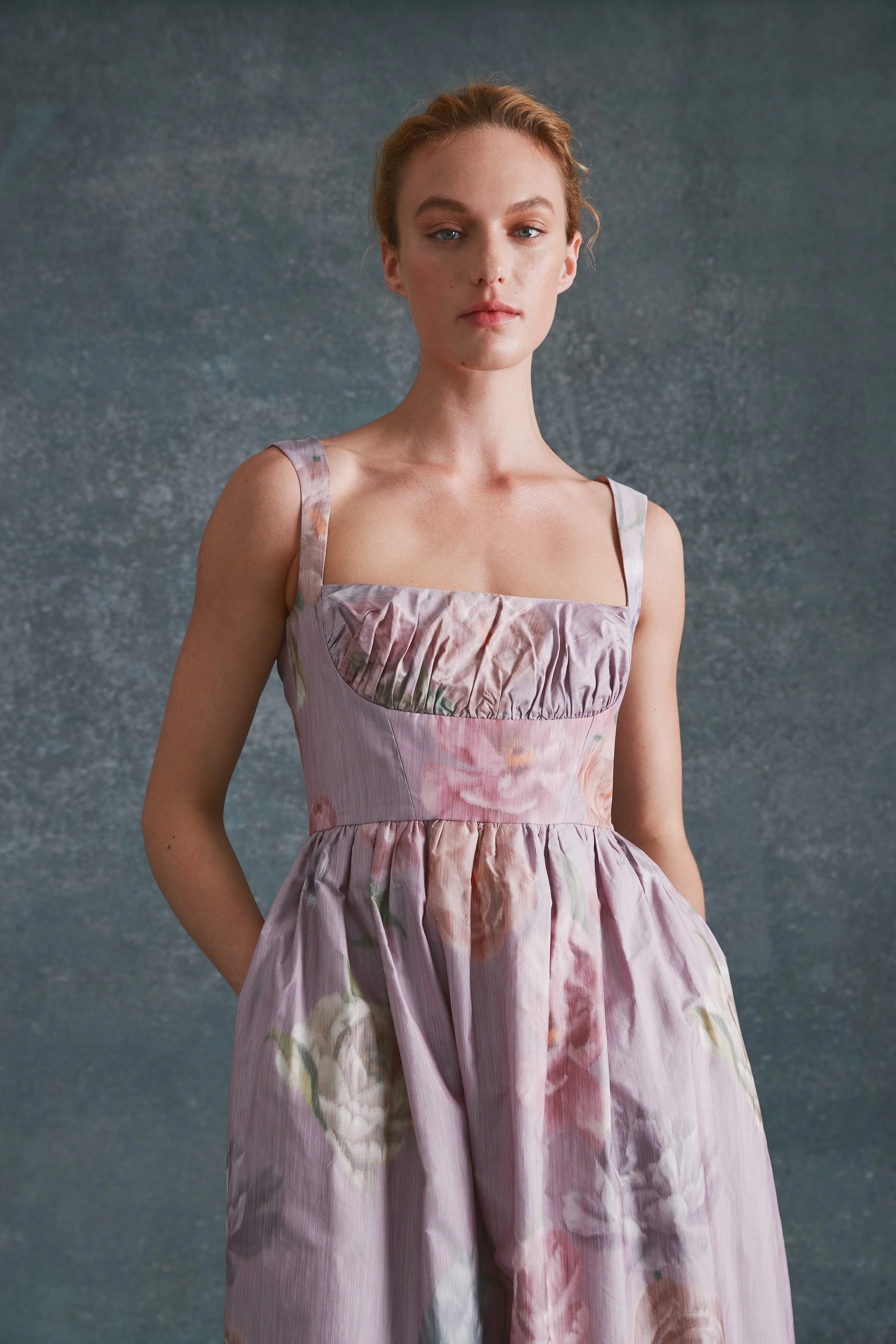Coupe Dress in Lilac Floral Taffeta - Image 2